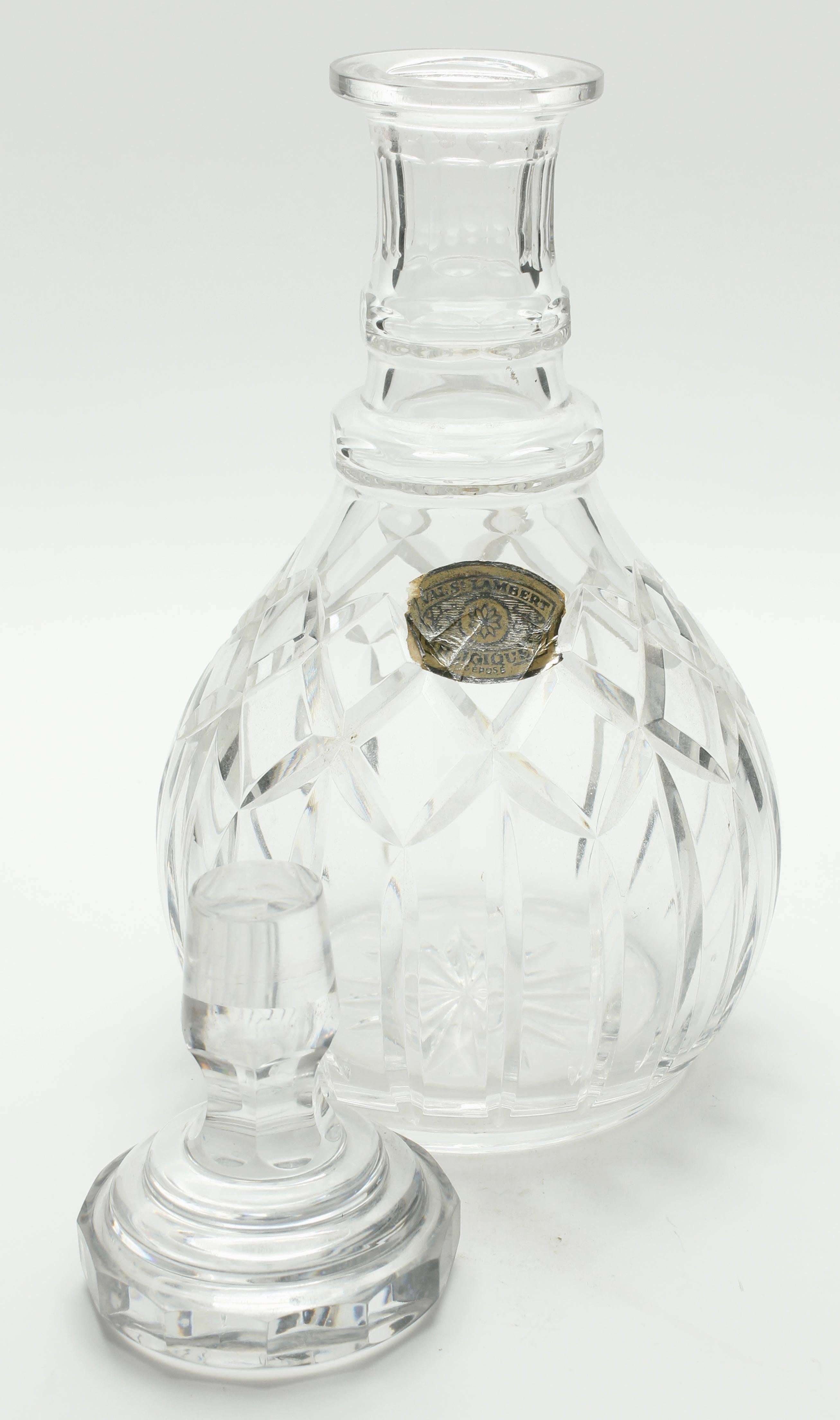 Val Saint Lambert Cut-Crystal Decanter 20th Century, Founded in 1826, Belgium For Sale 3