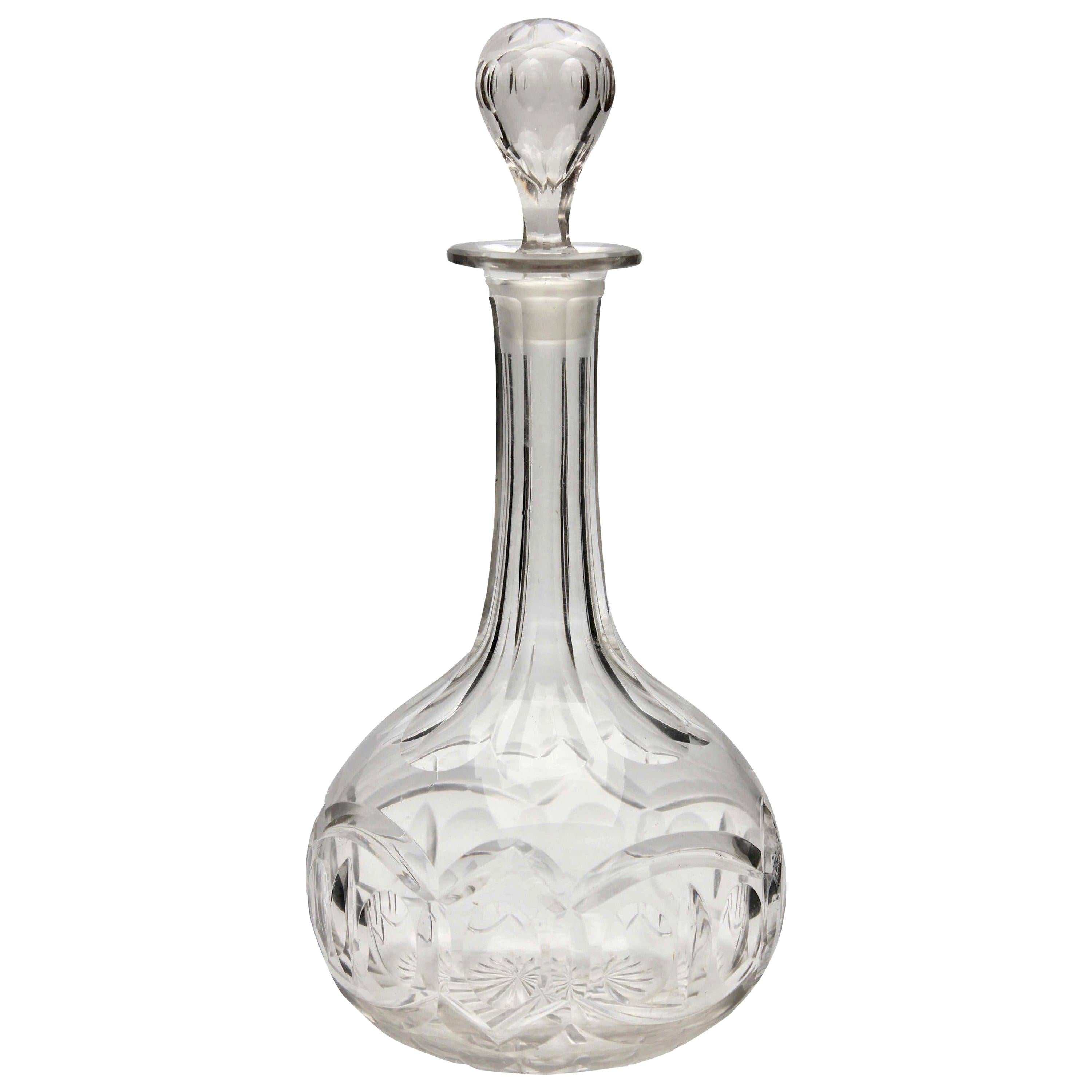 Carafe en cristal taillé du Val Saint Lambert 20ème siècle, fondée en 1826, Belgique