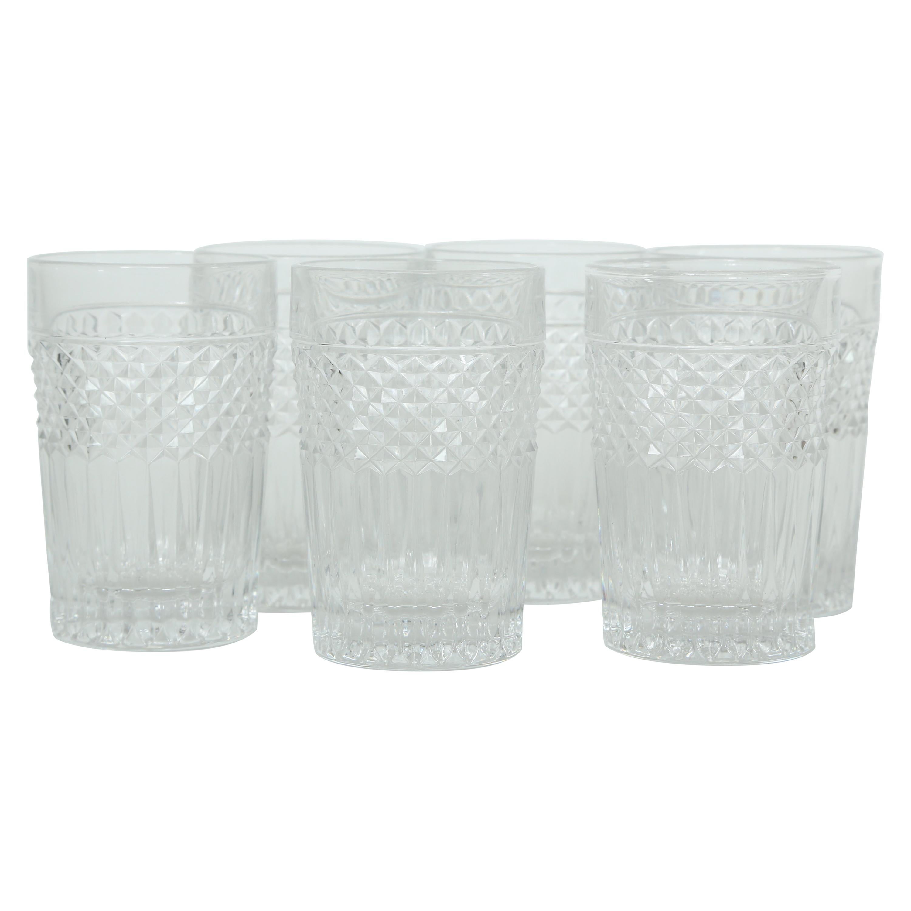  Cut Crystal Highball/Tumblers Set of 6 by Val Saint Lambert