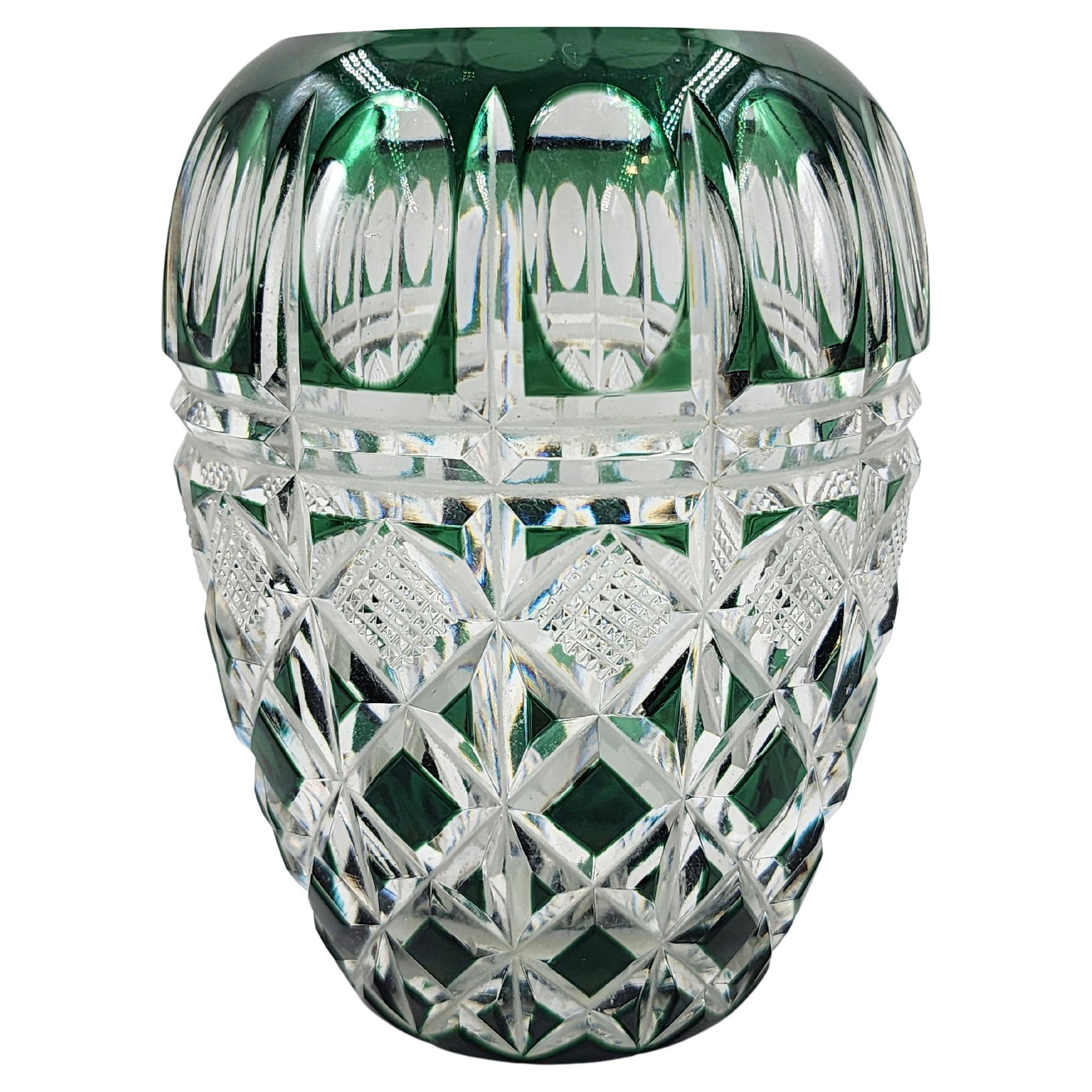 Val Saint Lambert cut crystal vase from the 1960s