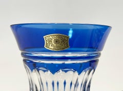 Val Saint Lambert cut-to clear small Crystal vases, Signed