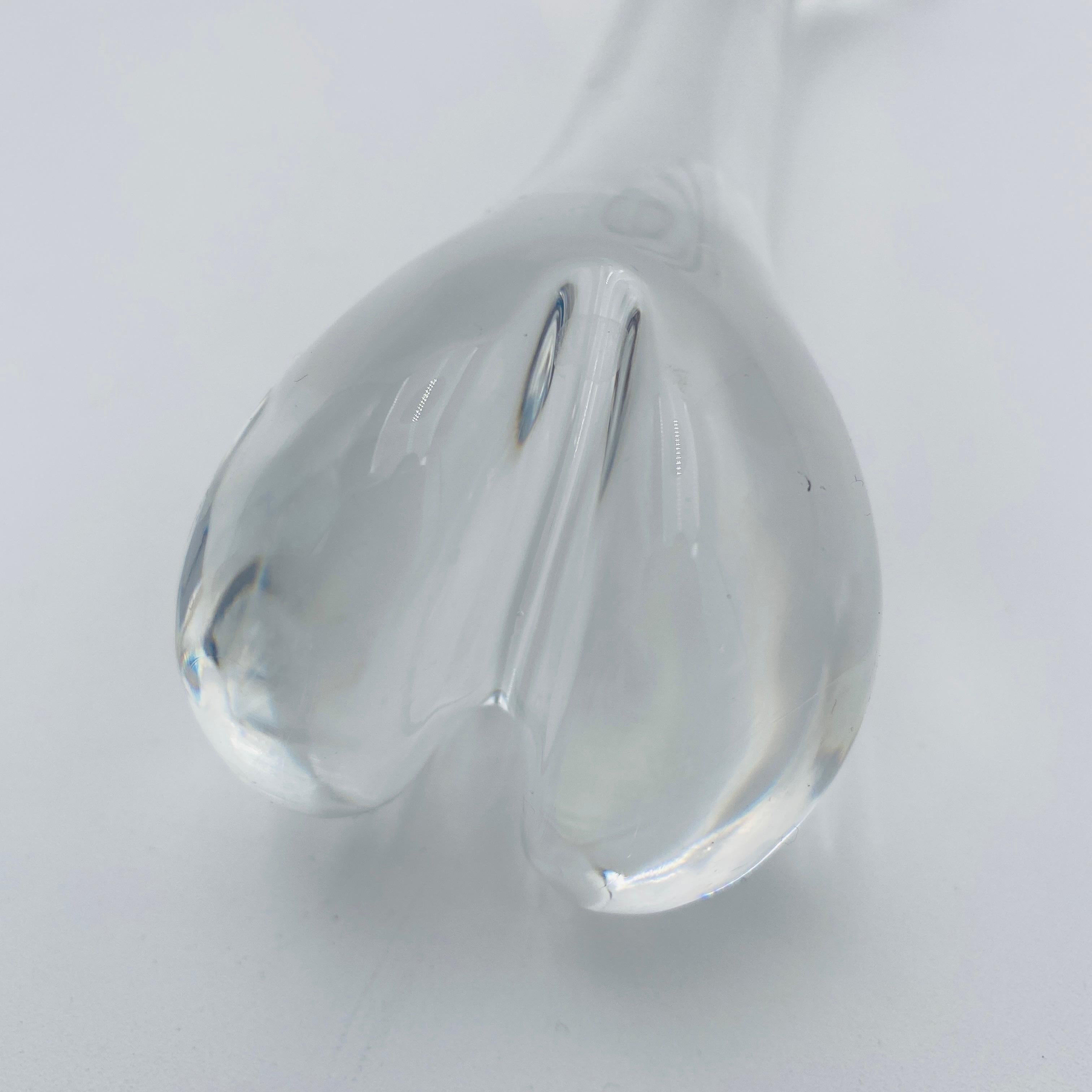 Val Saint Lambert Dog Bone Sculpture Crystal Glass Paperweight, Belgium In Good Condition For Sale In San Juan Capistrano, CA