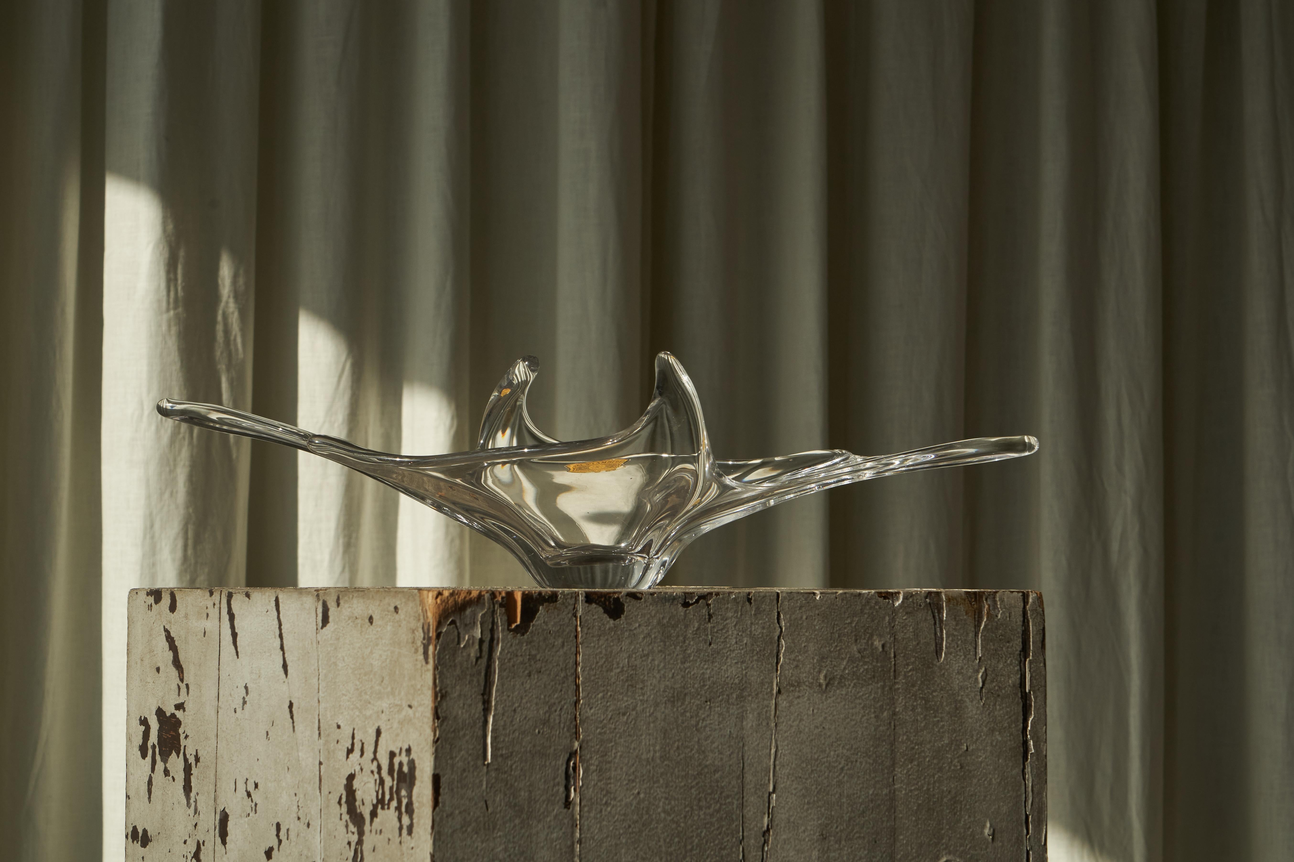 Mid-Century Modern Val Saint Lambert Freeform Mid Century Crystal Centerpiece Belgium 1950s For Sale