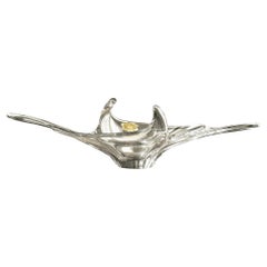 Val Saint Lambert Centre de table en cristal du milieu du siècle, forme libre, Belgique, années 1950
