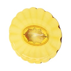 Val Saint Lambert Fruit bowl Amber Luxval Art Deco 1935