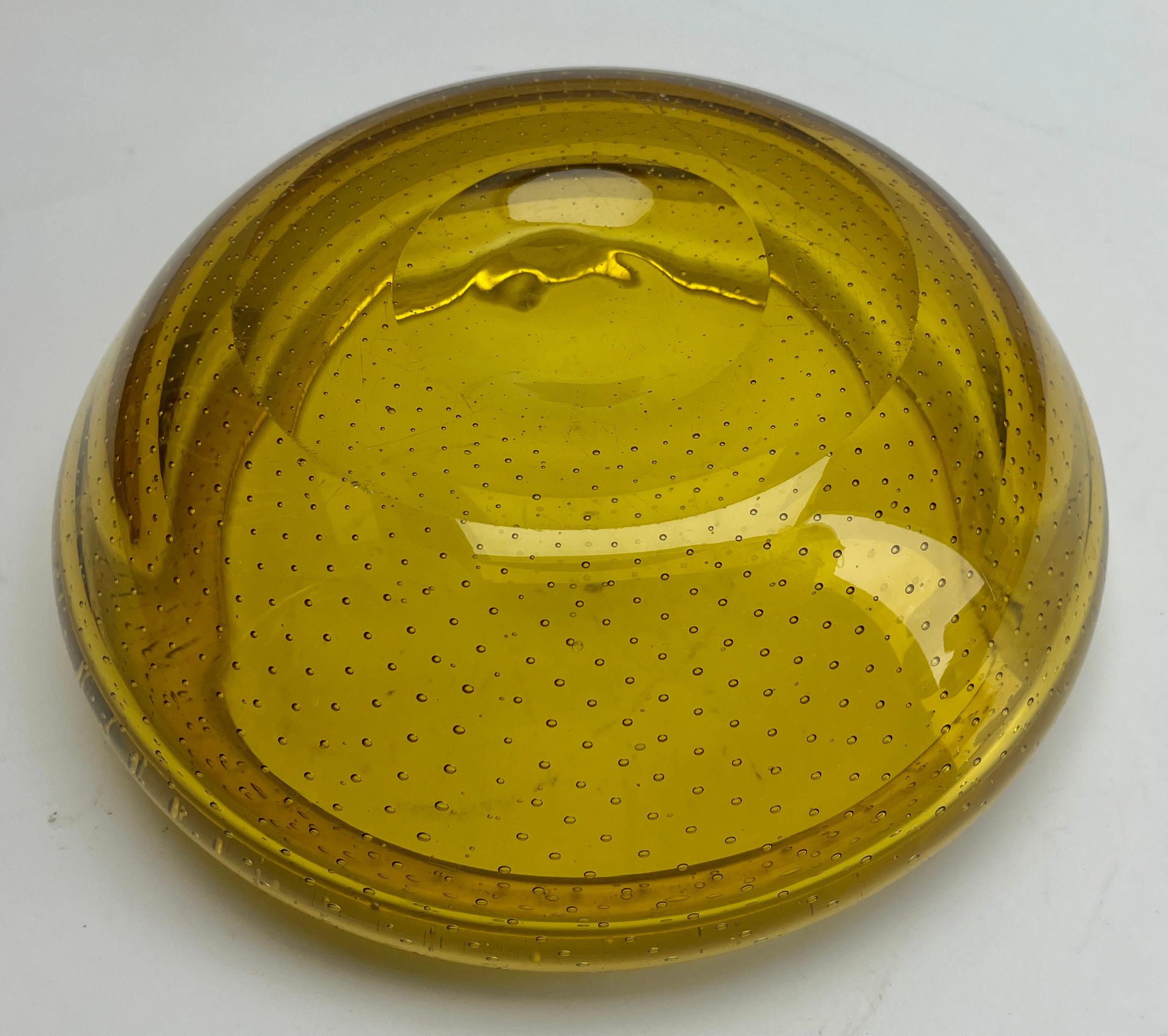 Mid-Century Modern Val Saint Lambert Heavy Crystal Bowl with Controlled Spikes  1950s For Sale