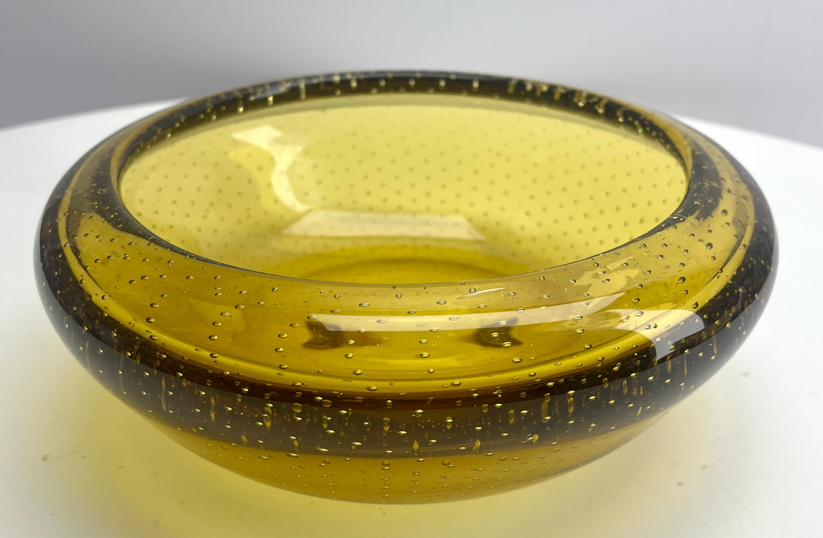Belgian Val Saint Lambert Heavy Crystal Bowl with Controlled Spikes  1950s For Sale