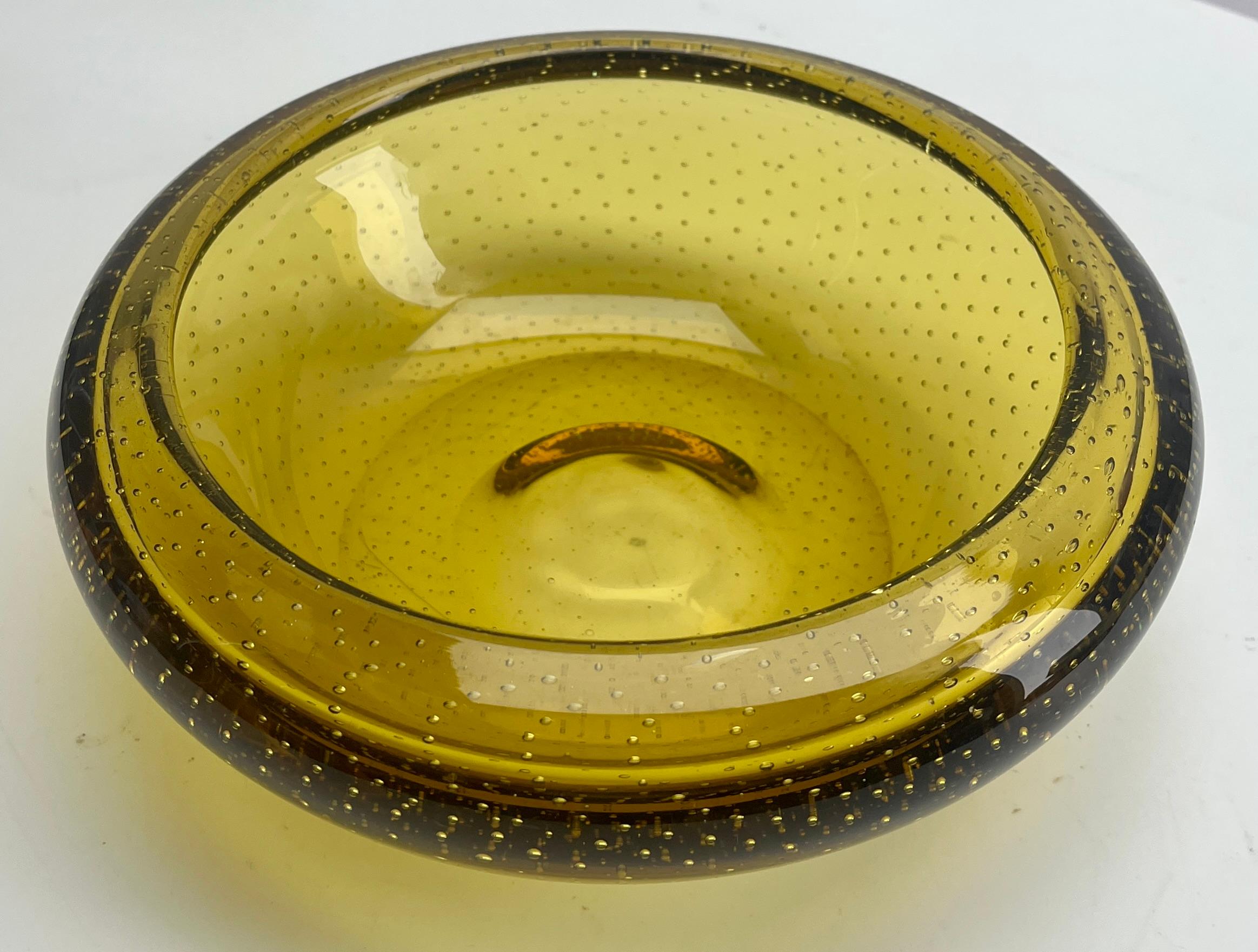 Hand-Crafted Val Saint Lambert Heavy Crystal Bowl with Controlled Spikes  1950s For Sale