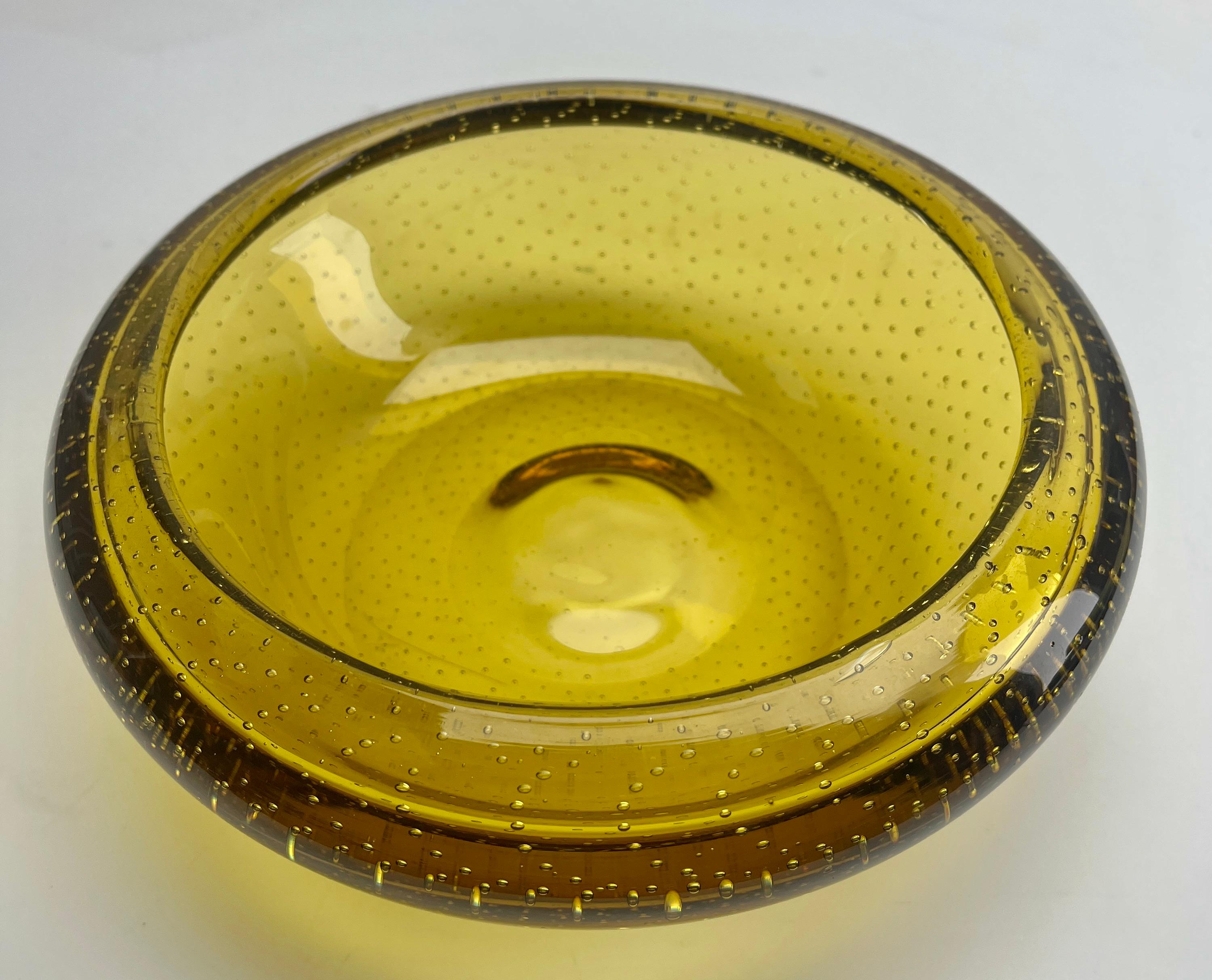 Mid-20th Century Val Saint Lambert Heavy Crystal Bowl with Controlled Spikes  1950s For Sale