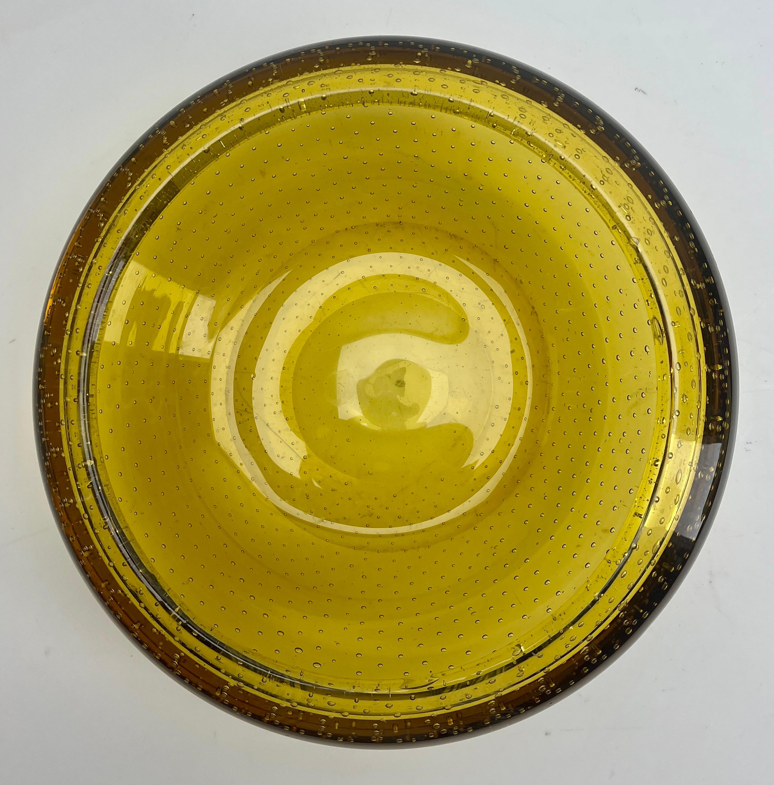Val Saint Lambert Heavy Crystal Bowl with Controlled Spikes  1950s For Sale 1