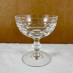 Val Saint Lambert Kent York Mid-Century Belgian Crystal Champagne Coupes, Set 8