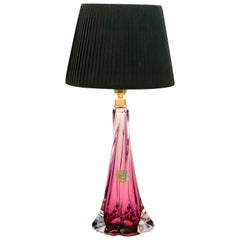 Val Saint Lambert Label 'Twisted Light' Crystal Glass Table Lamp, 1953