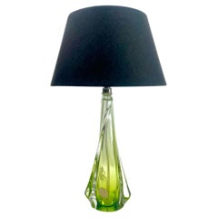 Used Val Saint Lambert LABEL 'Twisted Light' Crystal Table Lamp, Belgium 1950s