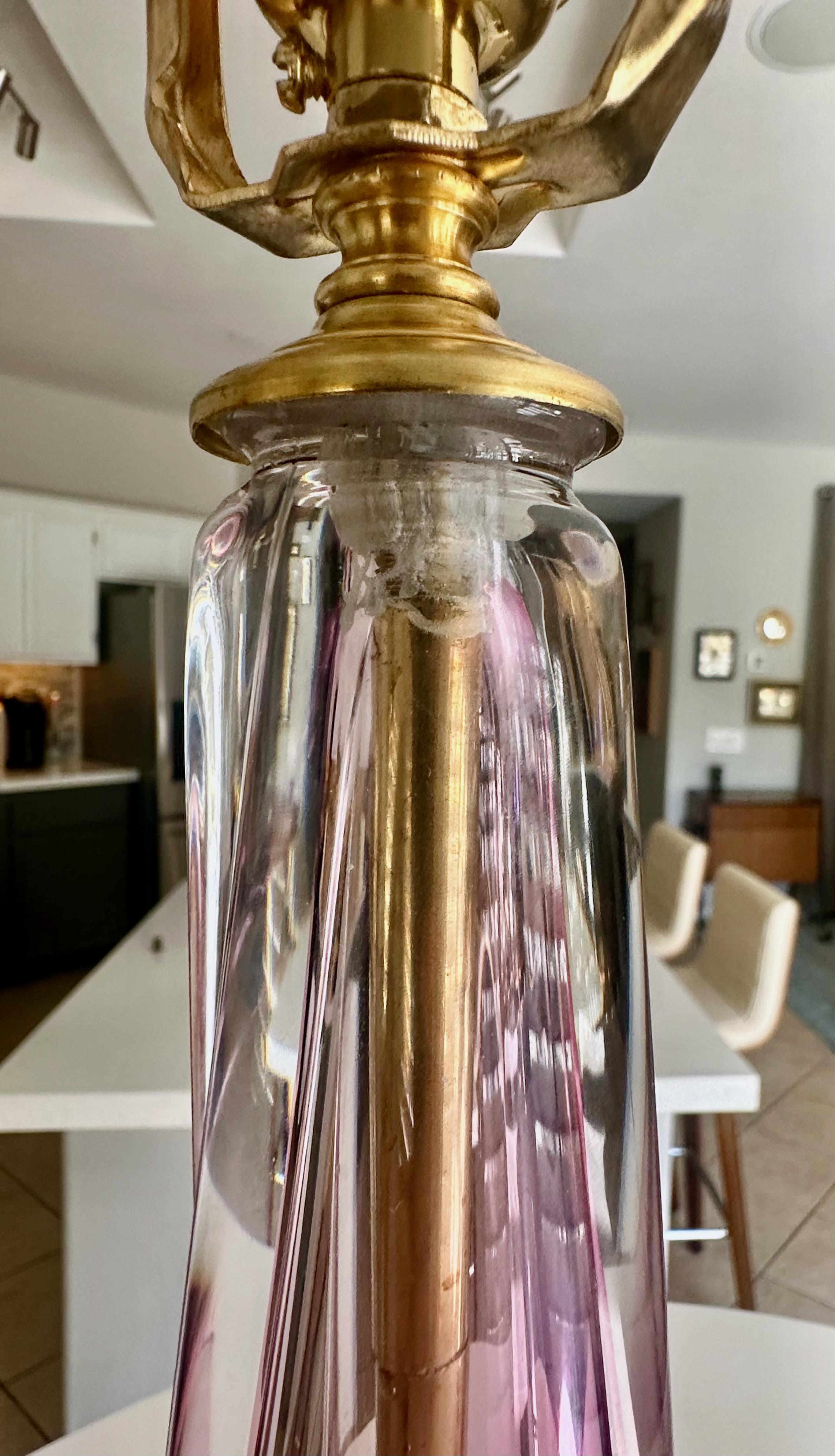 Val Saint Lambert Lamp Ruby Red Crystal Table Lamp For Sale 6