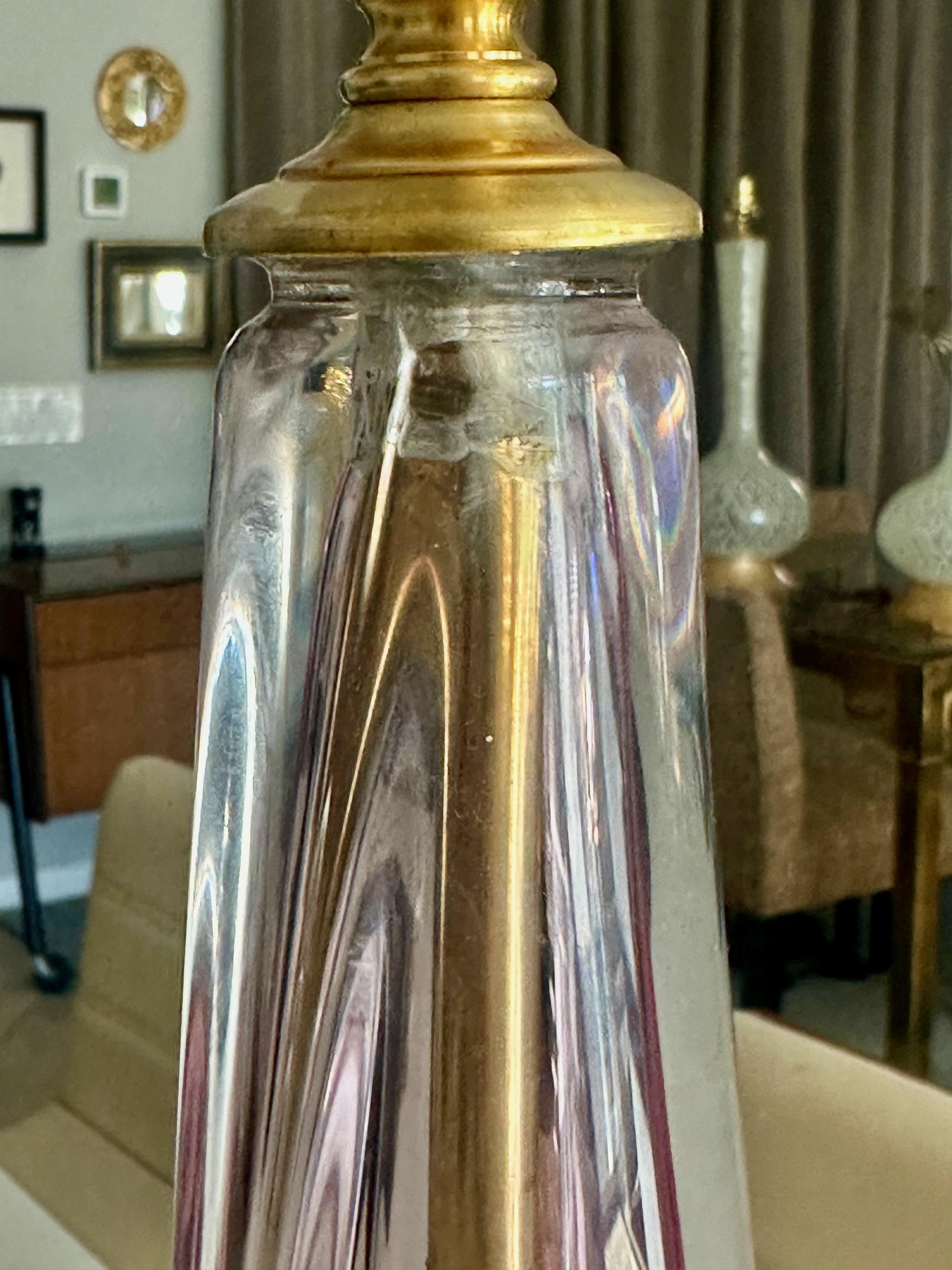 Val Saint Lambert Lamp Ruby Red Crystal Table Lamp For Sale 3
