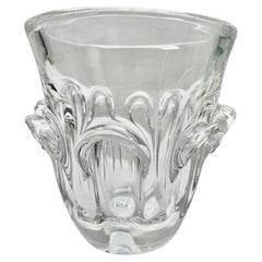 Val Saint Lambert Large Clear Crystal Champagne Wine Bucket Cooler or Vase