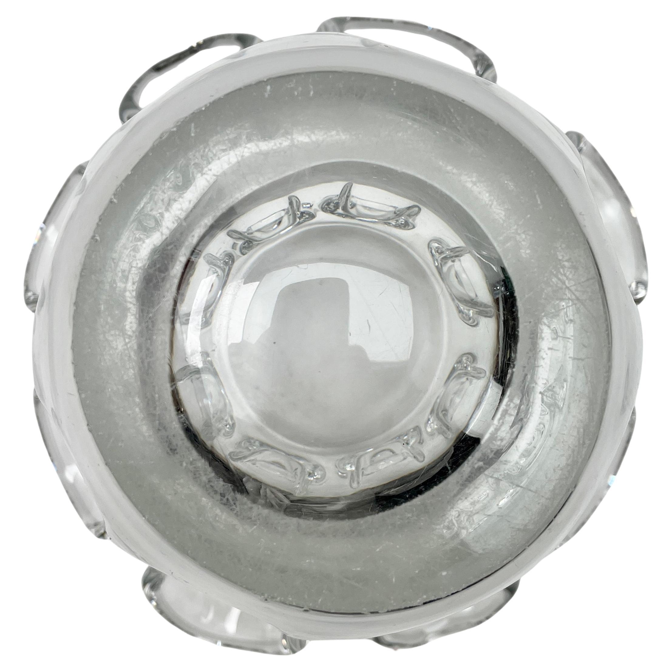 Hand-Crafted Val Saint Lambert Large Clear Crystal Champagne Wine Bucket Cooler or Vase For Sale