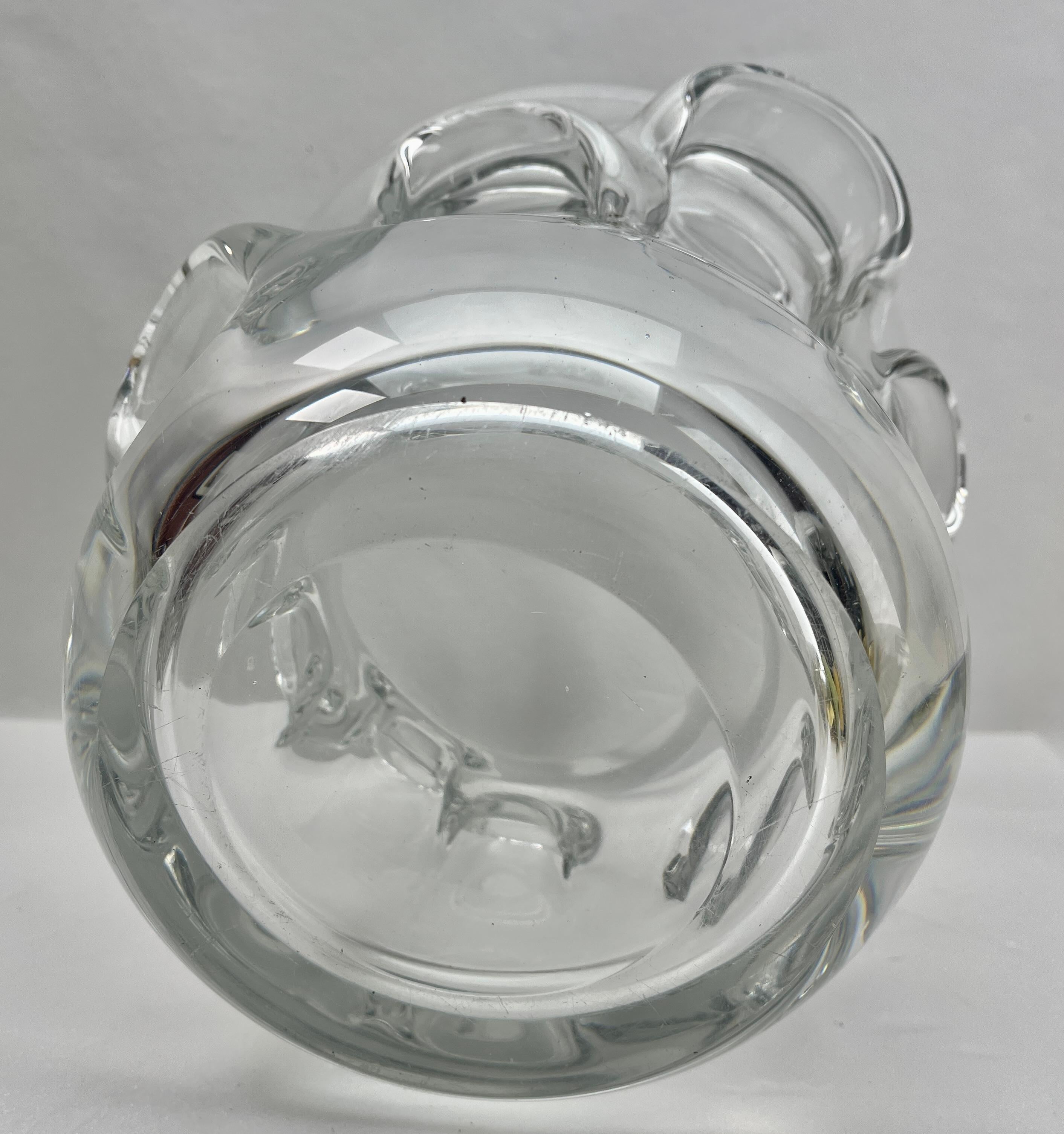 Val Saint Lambert Large Clear Crystal Champagne Wine Bucket Cooler or Vase In Good Condition For Sale In Verviers, BE