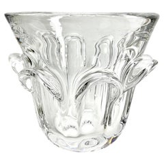 Val Saint Lambert Large Clear Crystal Champagne Wine Bucket Cooler or Vase