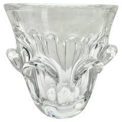 Val Saint Lambert Large Clear Crystal Champagne Wine Bucket Cooler or Vase