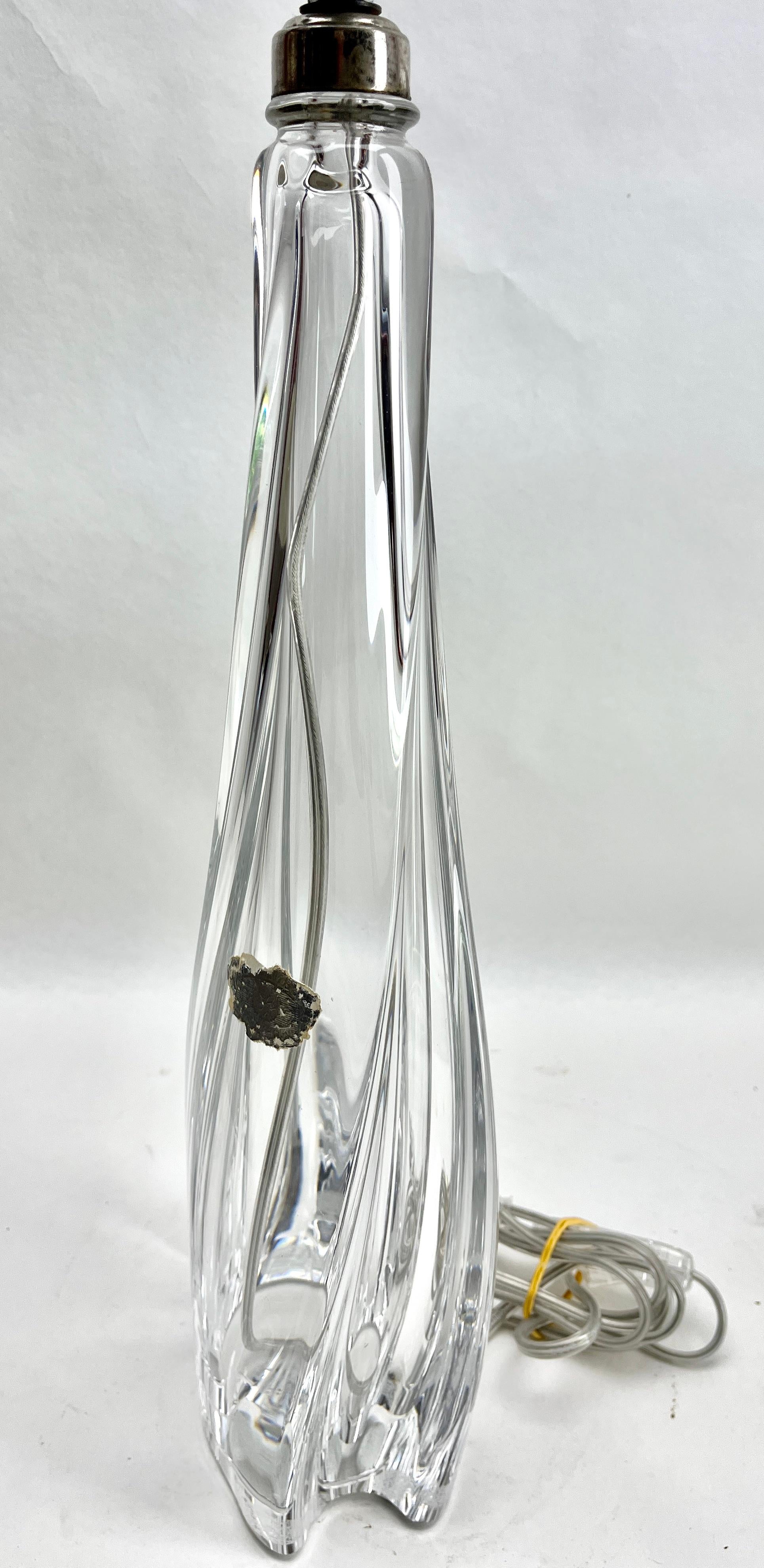 Große Tischlampe aus klarem Kristallglas von Val Saint Lambert  im Angebot 2