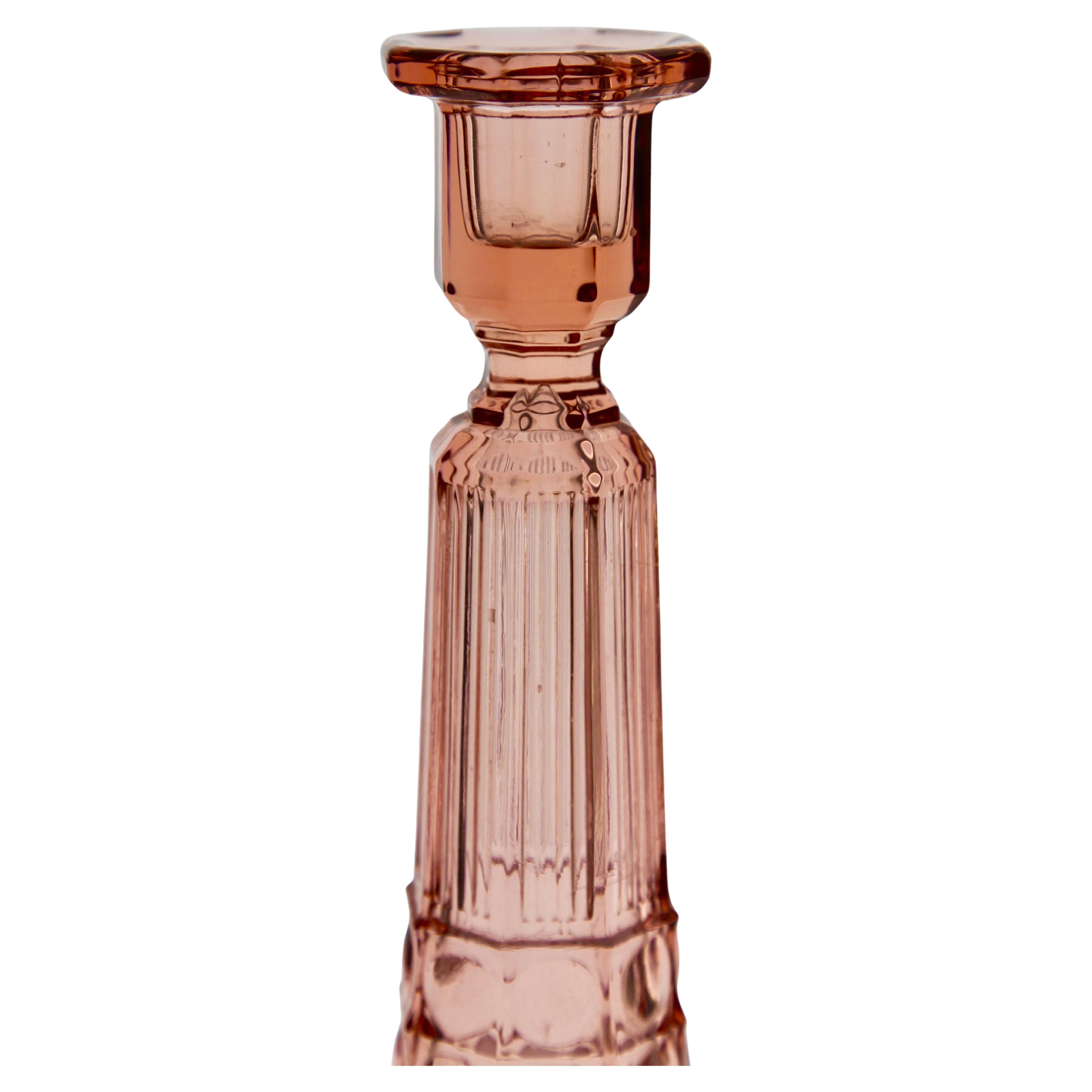 Val Saint Lambert Luxval Set of 3 Art Deco Candlesticks by Charles Graffart In Good Condition For Sale In Verviers, BE