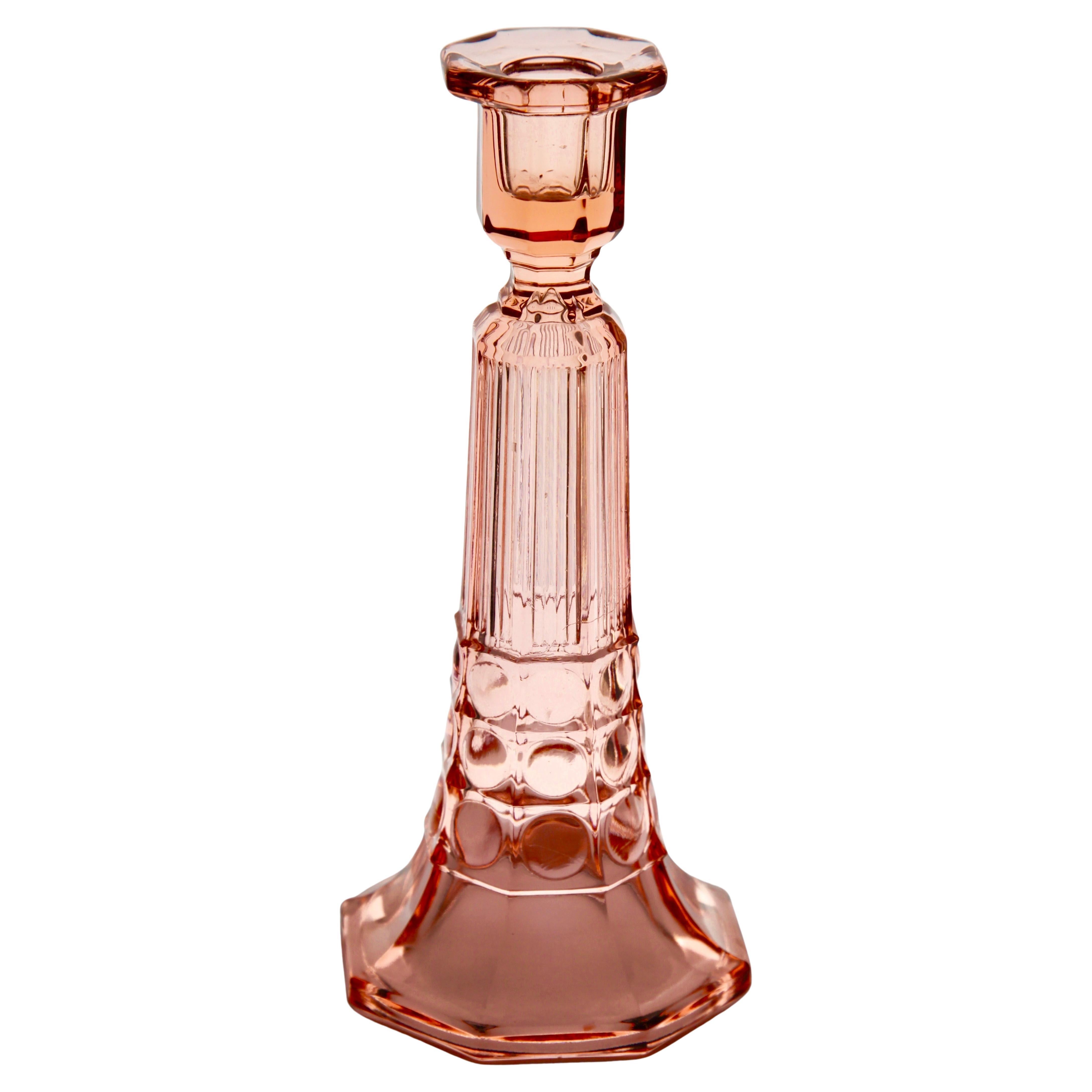 Glass Val Saint Lambert Luxval Set of 3 Art Deco Candlesticks by Charles Graffart For Sale