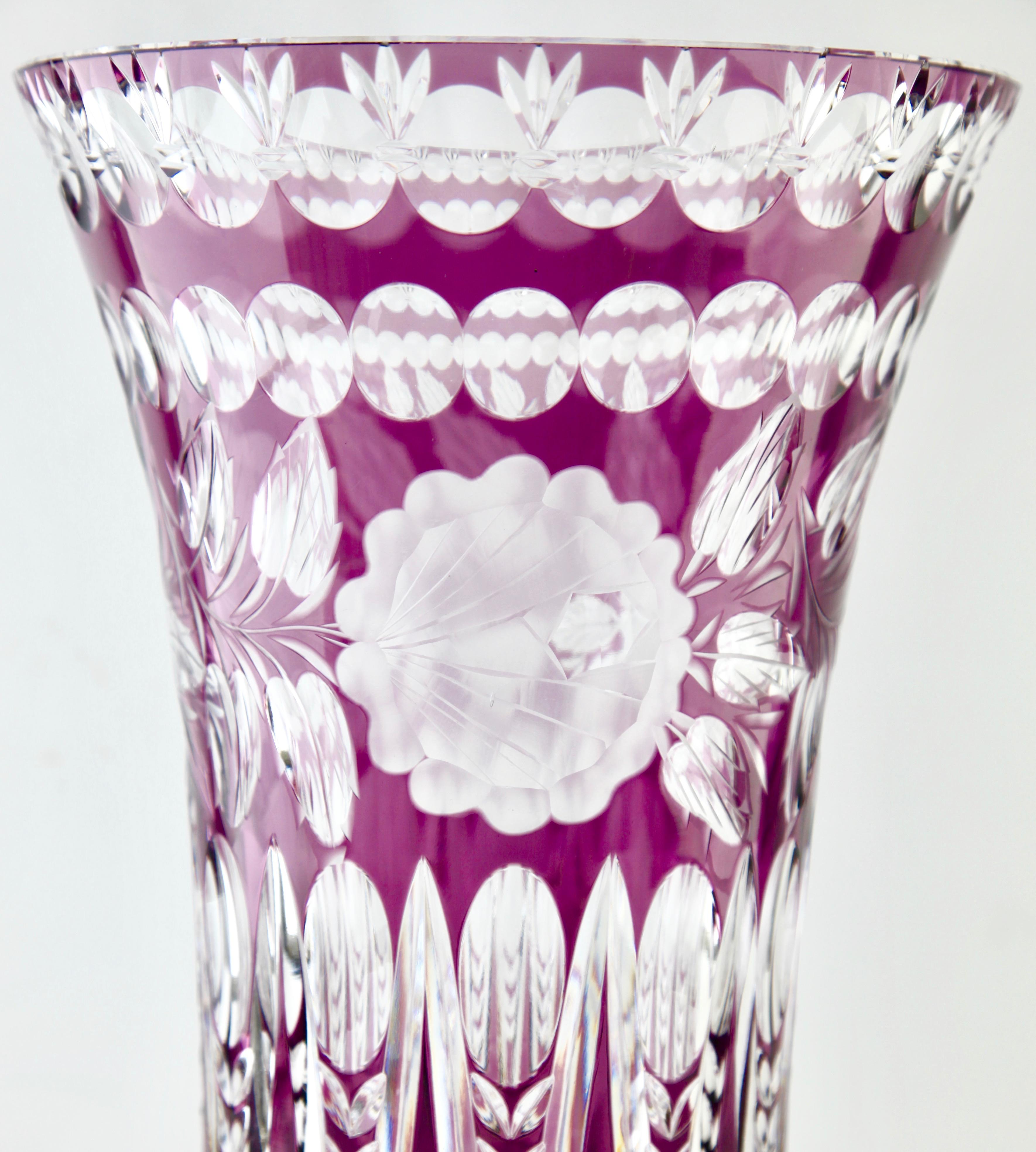 Val Saint Lambert Masterpiece Large Crystal Vase Cut to Clear, 1950s In Good Condition In Verviers, BE