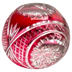 Val Saint Lambert fermacarte in cristallo tagliato chiaro