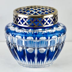 Val Saint Lambert 'Pique Fleurs' Vase, Crystal Cut-to-Clear, with Grille