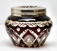 Val Saint Lambert 'Pique Fleurs' Vase, Crystal Cut-to-Clear, with Grille