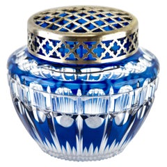 Val Saint Lambert 'Pique Fleurs' Vase, Crystal Cut-to-Clear, with Grille