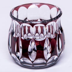 Val Saint Lambert Purple Art Deco Vase