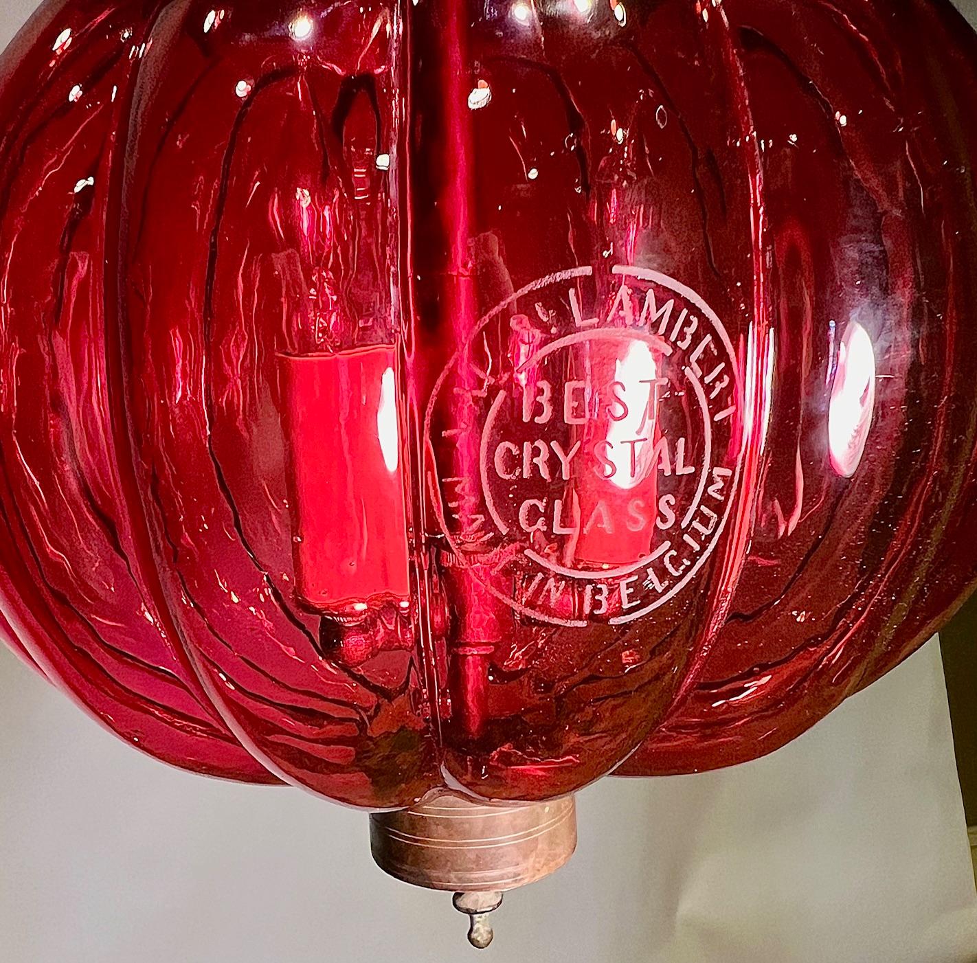 Linterna de calabaza roja Val Saint Lambert, Bélgica, Circa:1900 Neoclásico en venta
