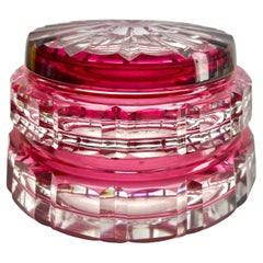 Val Saint Lambert Signed Bonboniere, Crystal Cut-to-Clear, with Lid