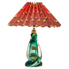 Val Saint Lambert Sommerso Technique Twisted Light Crystal Table Lamp Whit Label