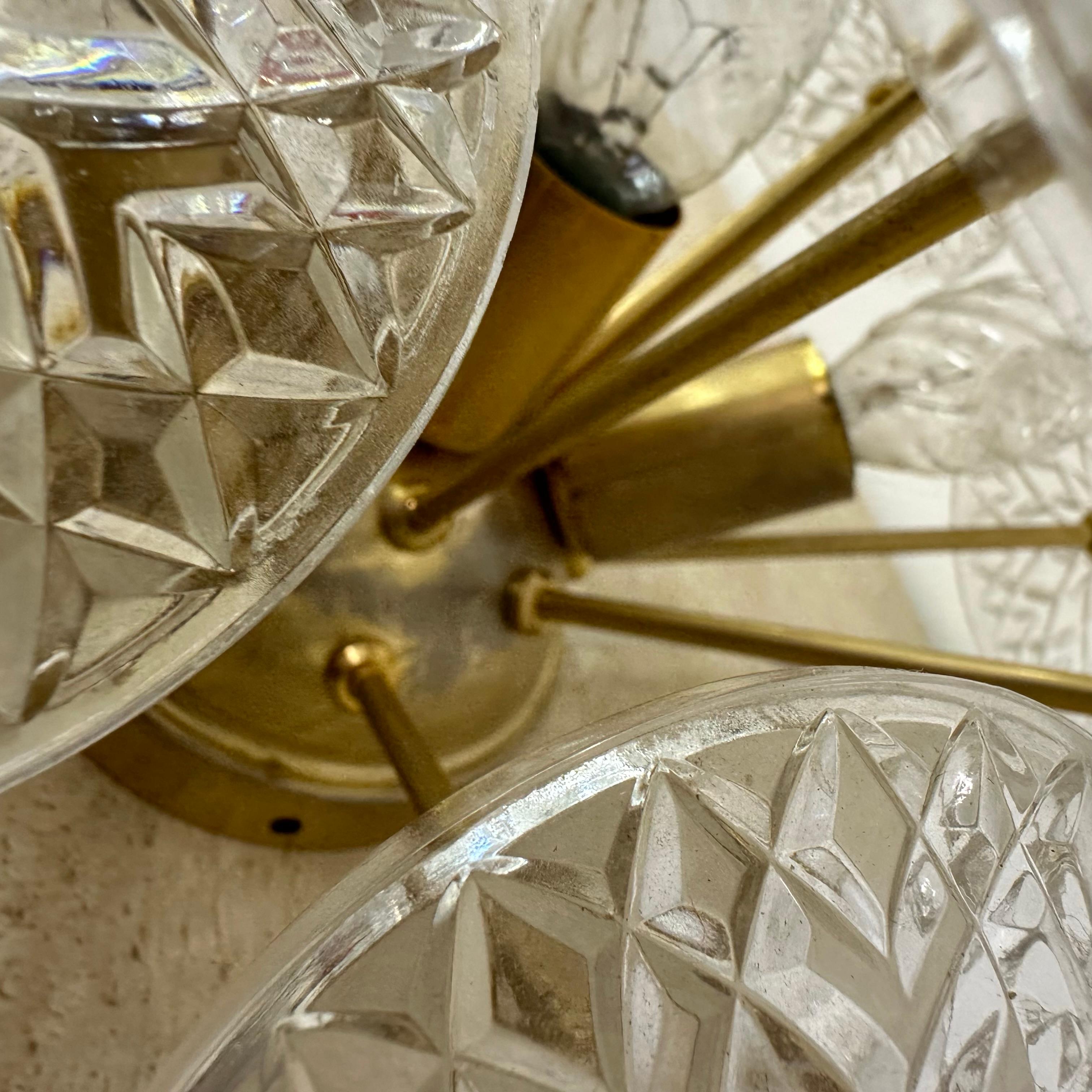 Val Saint lambert sputniks wall lamp sconce , 1960s For Sale 4