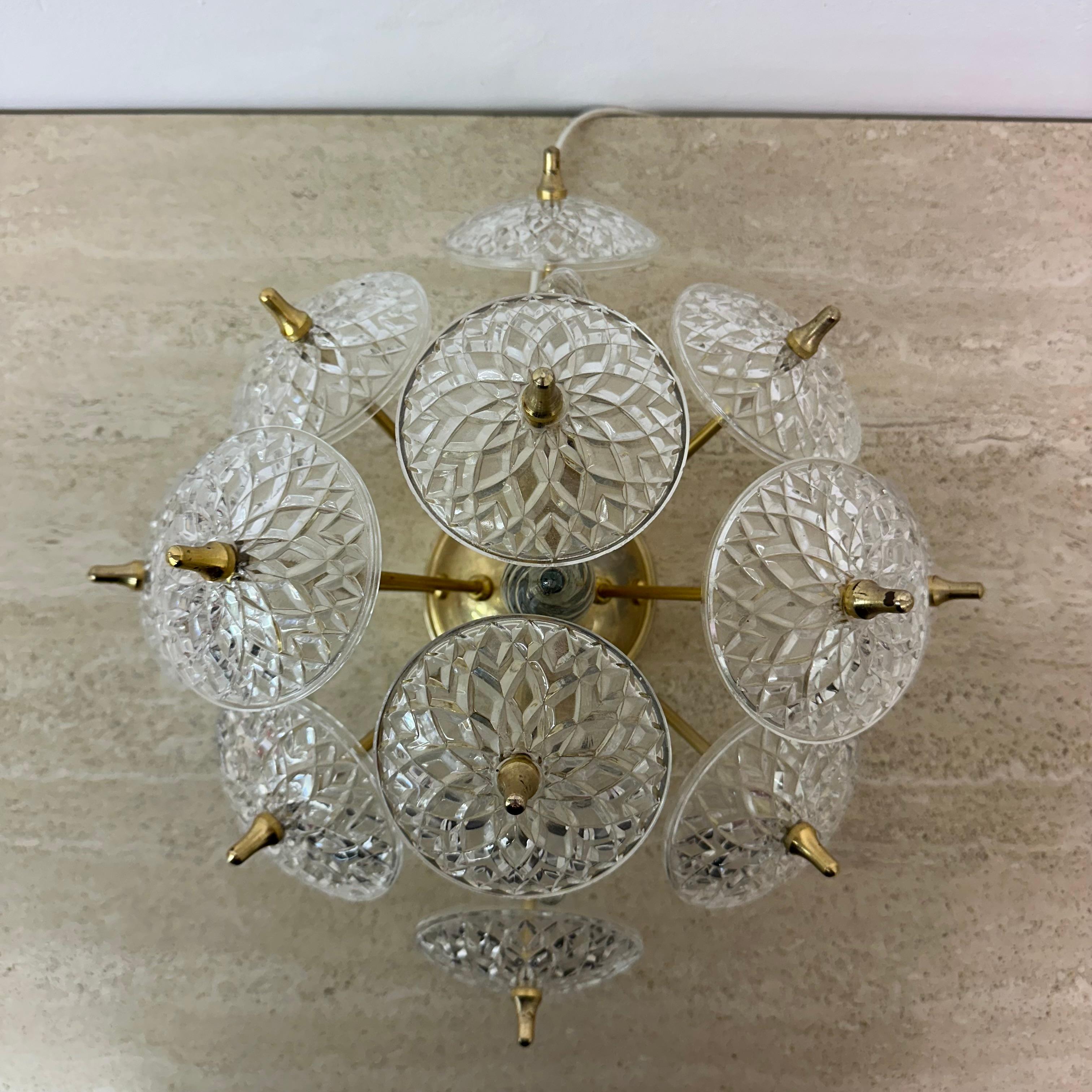 Val Saint lambert sputniks wall lamp sconce , 1960s For Sale 7