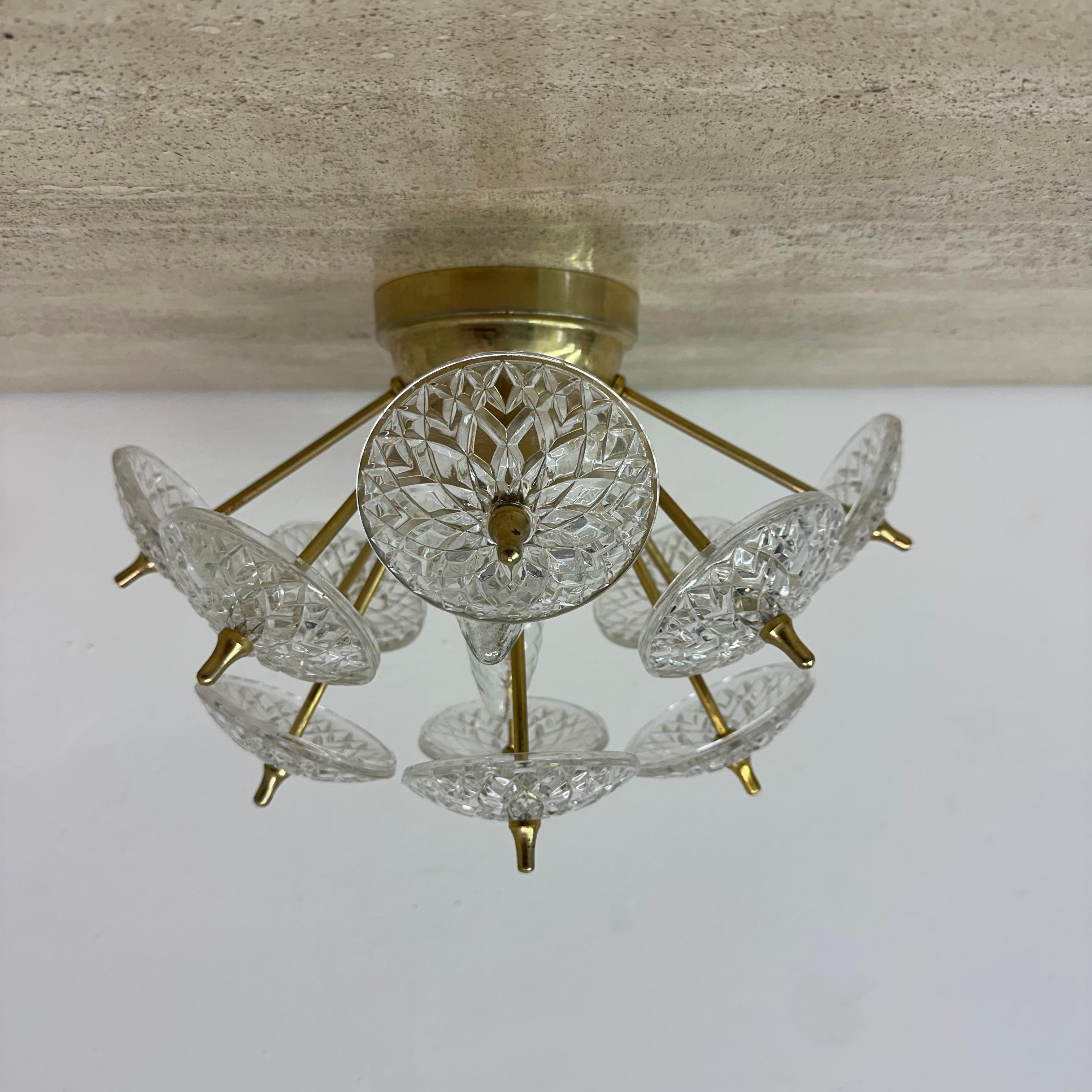 Mid-Century Modern Val Saint lambert sputniks wall lamp sconce , 1960s For Sale