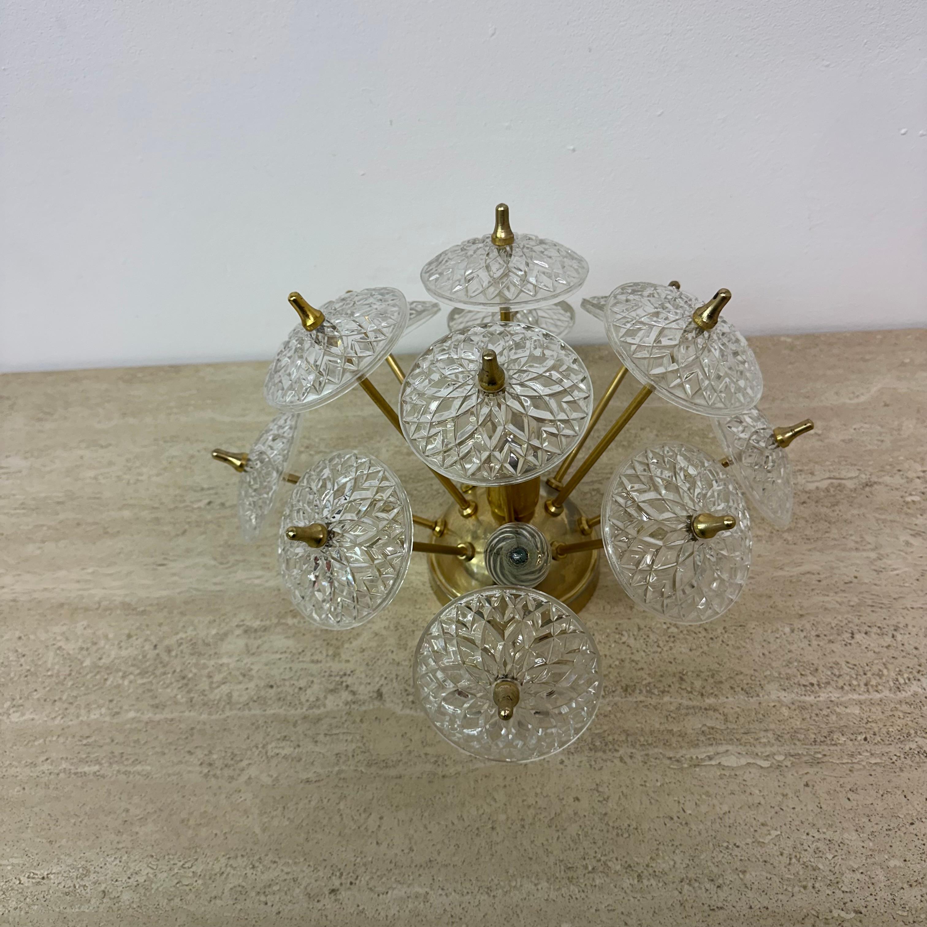Val Saint lambert sputniks wall lamp sconce , 1960s In Good Condition For Sale In Delft, NL