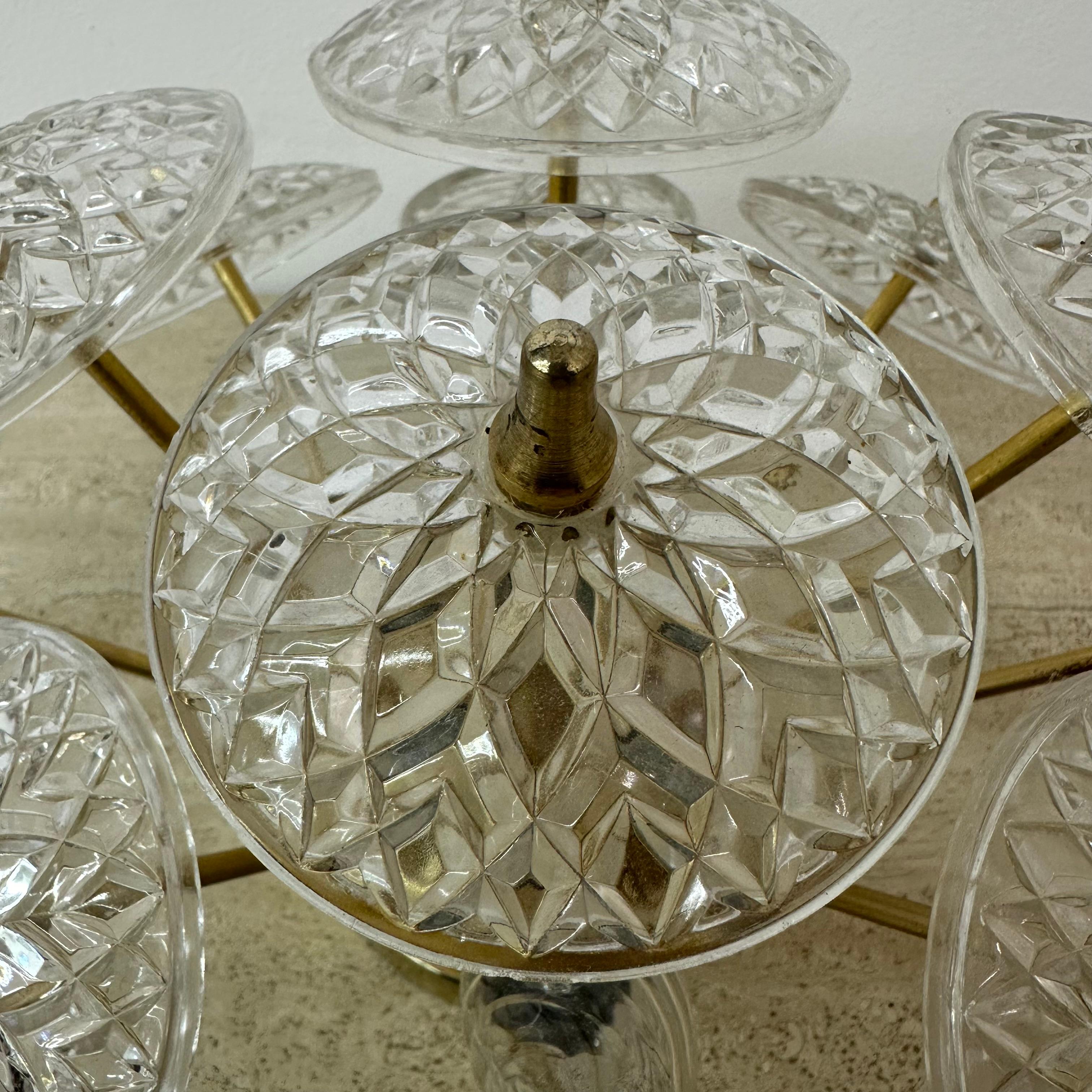 Mid-20th Century Val Saint lambert sputniks wall lamp sconce , 1960s For Sale