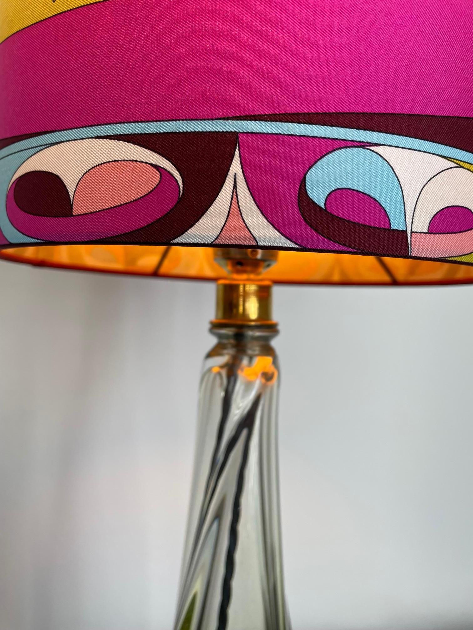 International Style Val Saint Lambert Table Lamp Color Ginger with Pucci Lamp Shade