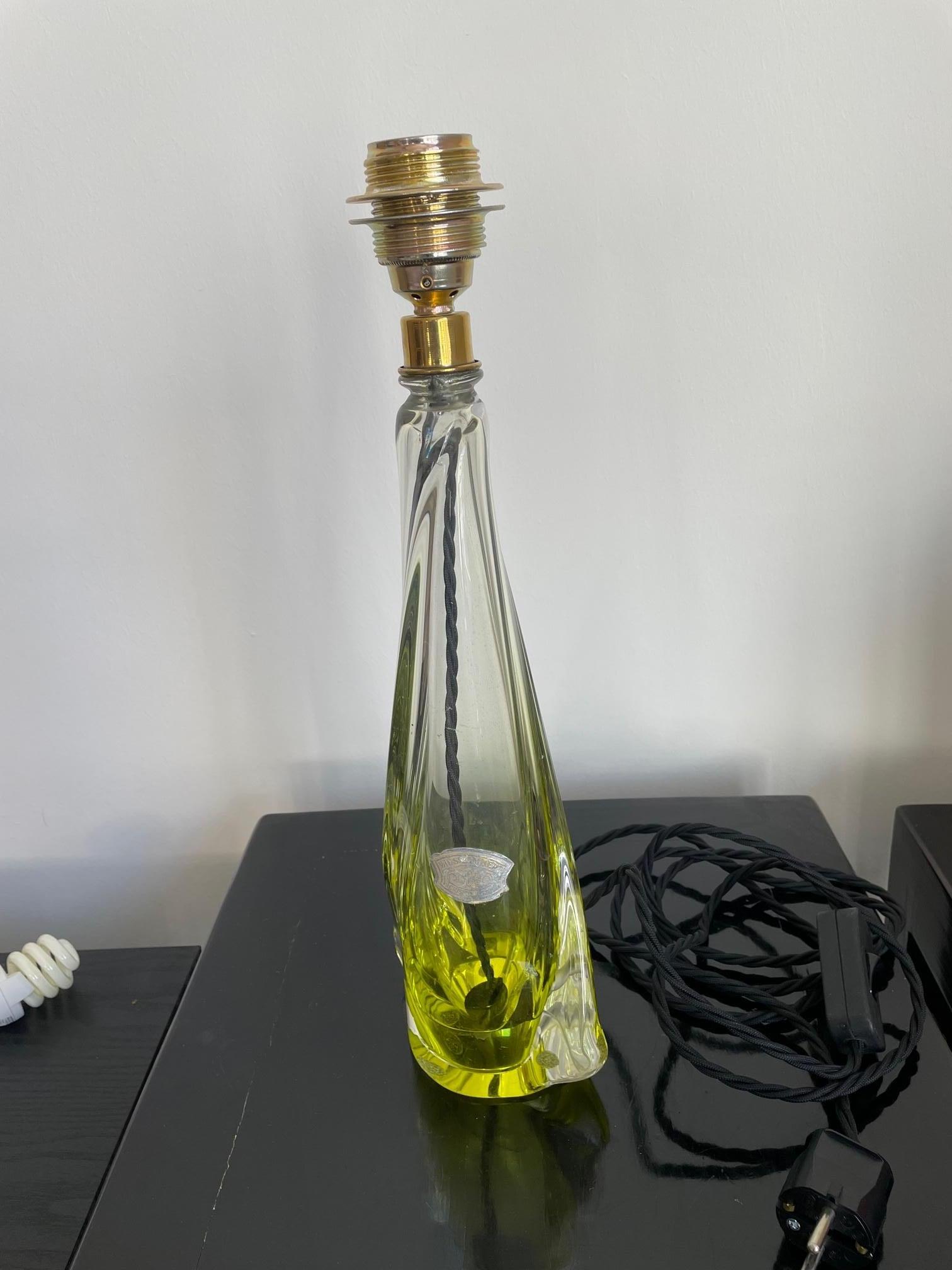 Val Saint Lambert Table Lamp Color Ginger with Pucci Lamp Shade In Good Condition In Hamburg, DE