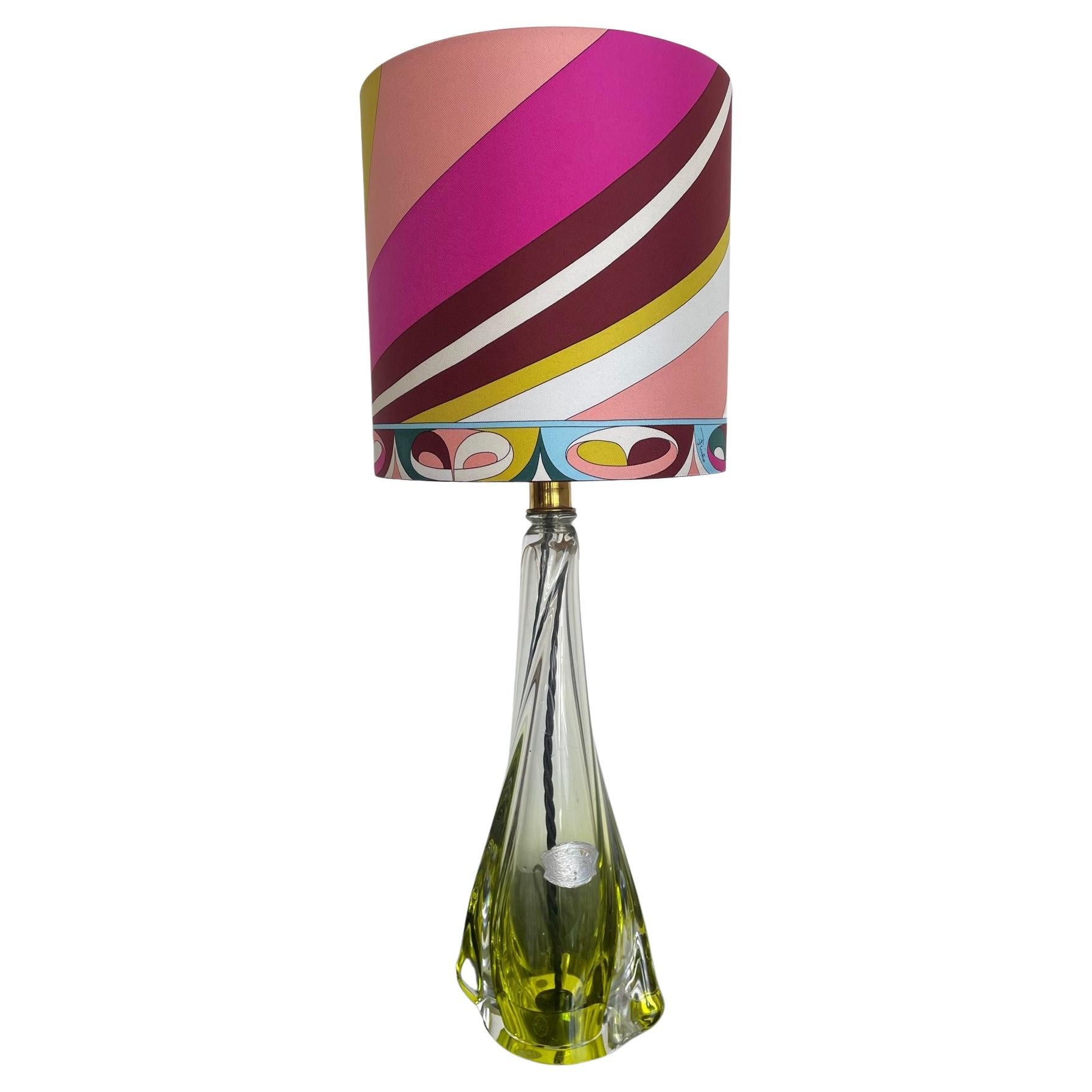 Val Saint Lambert Table Lamp Color Ginger with Pucci Lamp Shade