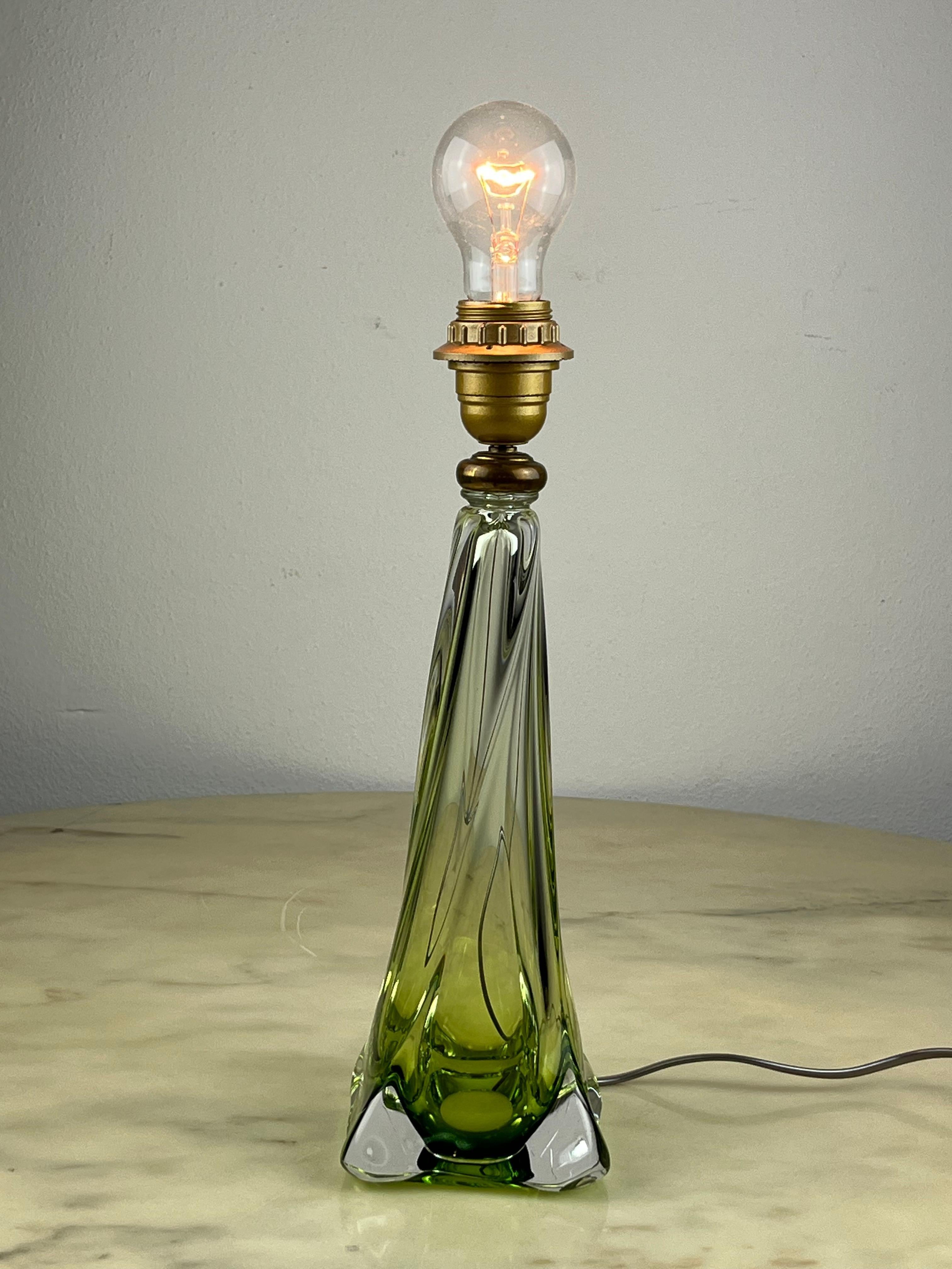 Belge Lampe de table Val Saint Lambert, cristal de plomb, Belgique, années 1950 en vente