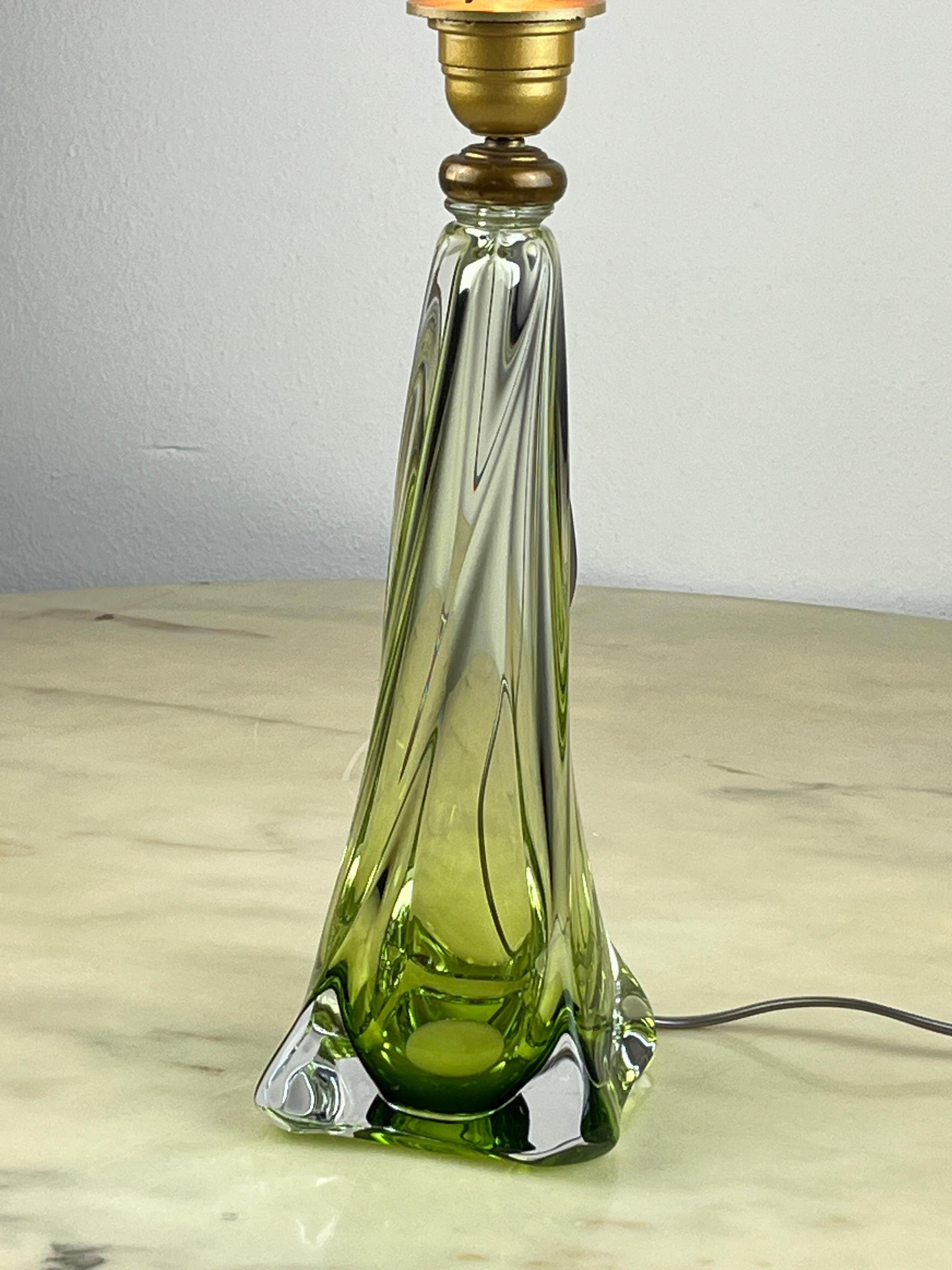 Belgian Val Saint Lambert Table Lamp, Lead Crystal, Belgium, 1950s For Sale