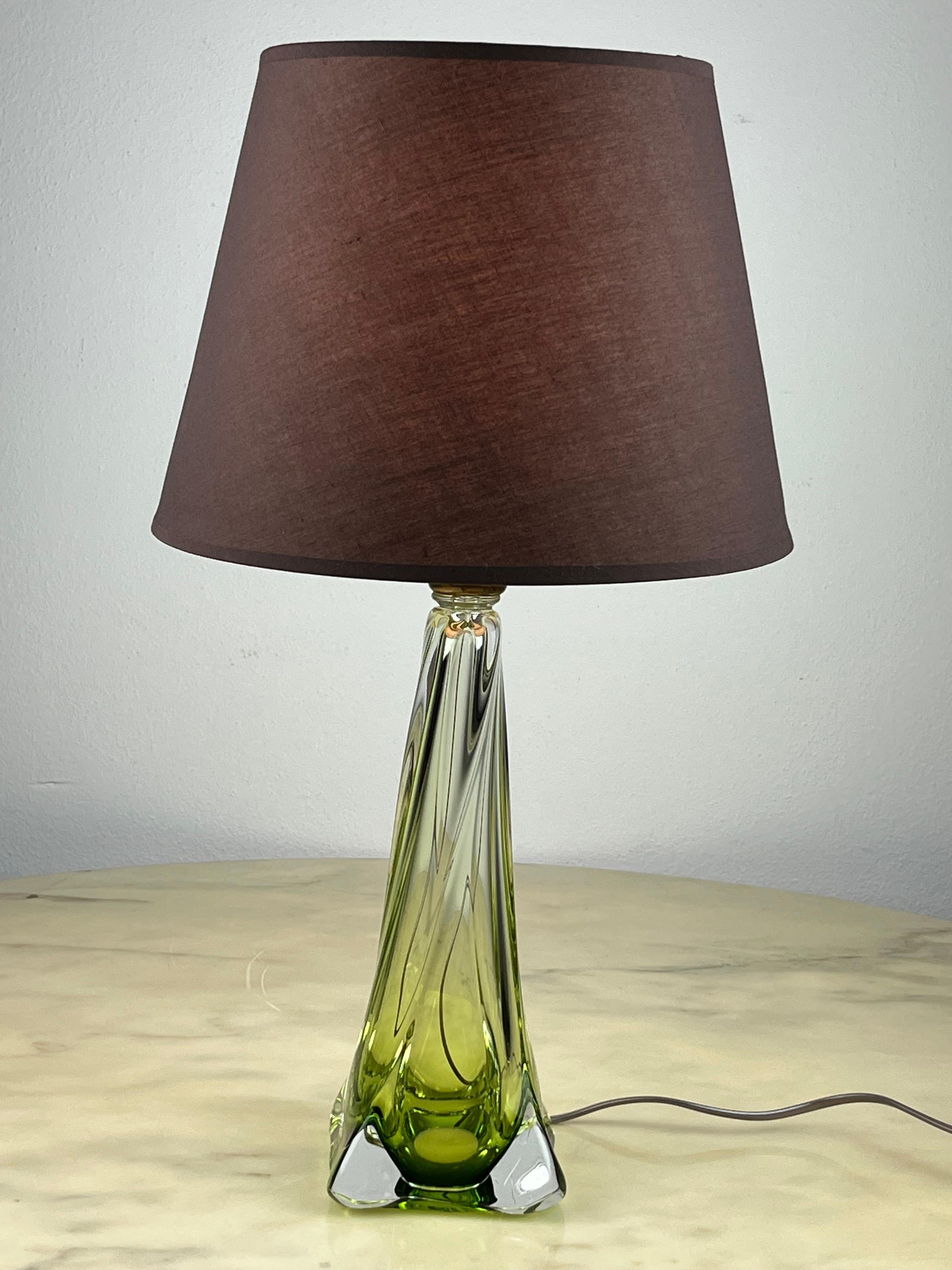 Lampe de table Val Saint Lambert, cristal de plomb, Belgique, années 1950 Bon état - En vente à Palermo, IT