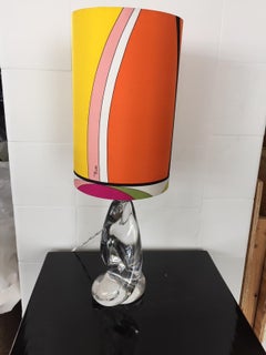 Val Saint-Lambert Table Lamp with Pucci Lamp Shade