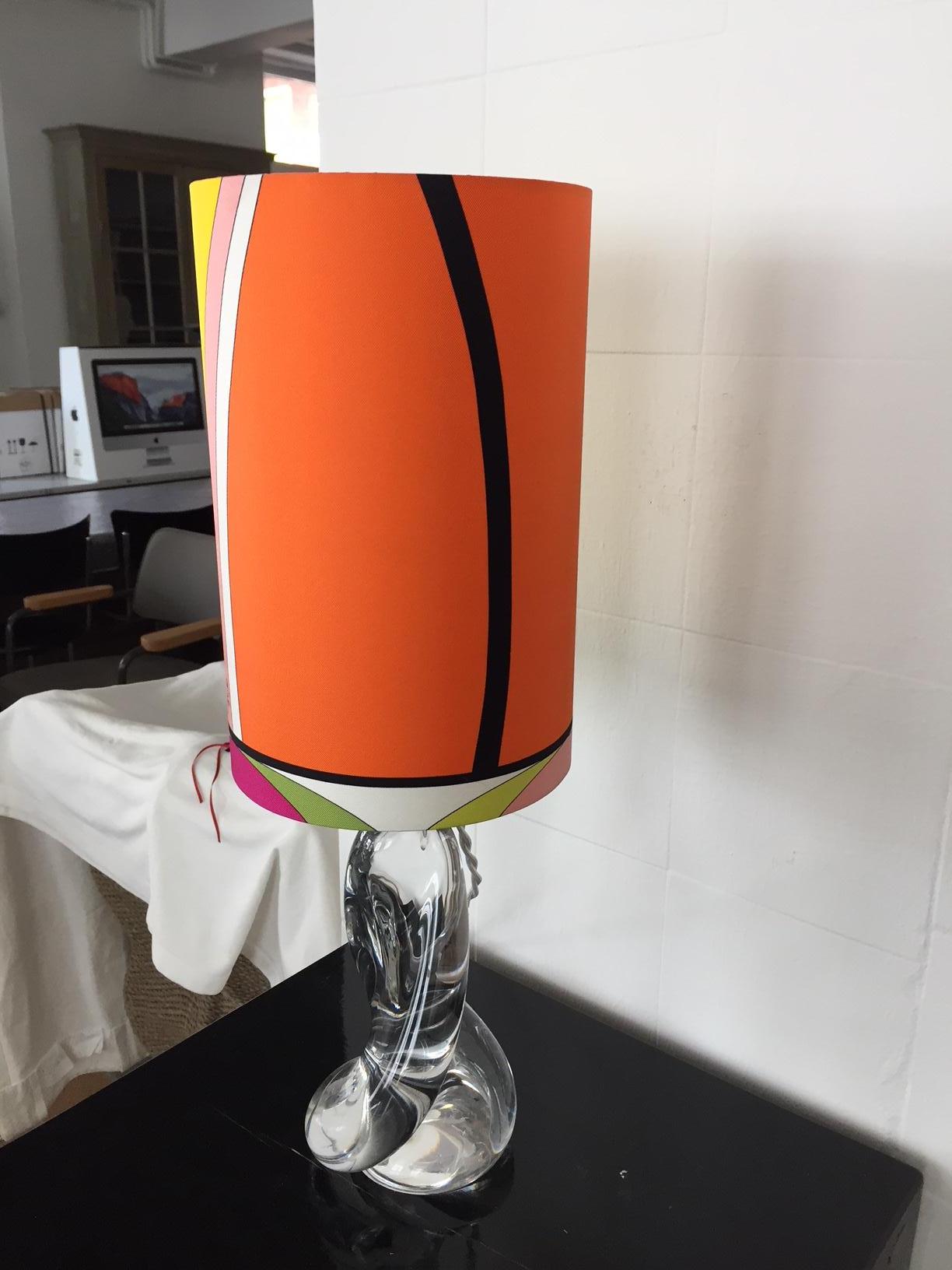International Style Val Saint-Lambert Table Lamp with Pucci Lamp Shade For Sale
