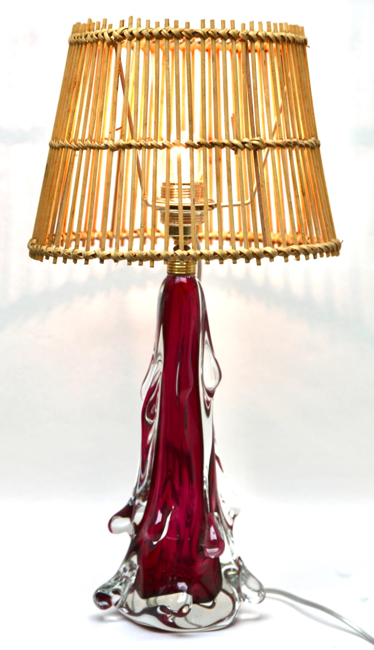 Val Saint Lambert  'Twisted Light' Crystal Glass Table Lamp, 1952 In Good Condition In Verviers, BE